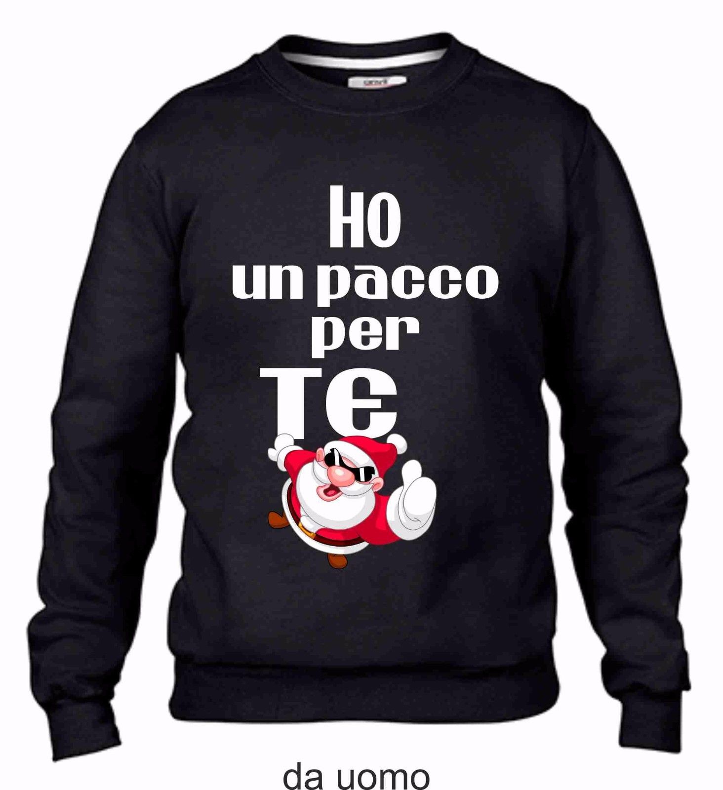 FELPA DA UOMO FASHION GIROCOLLO CON STAMPA: PACCO