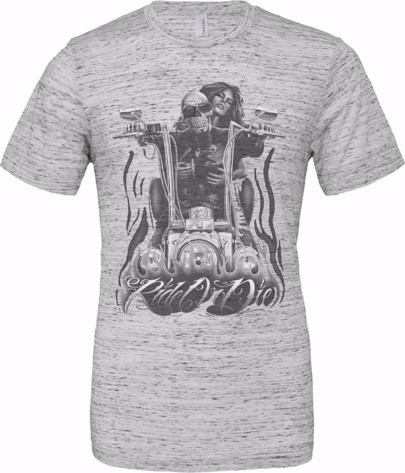 T-shirt unisex Poly-Cotton EFFETTO MARMO con stampa titolo: RIDER