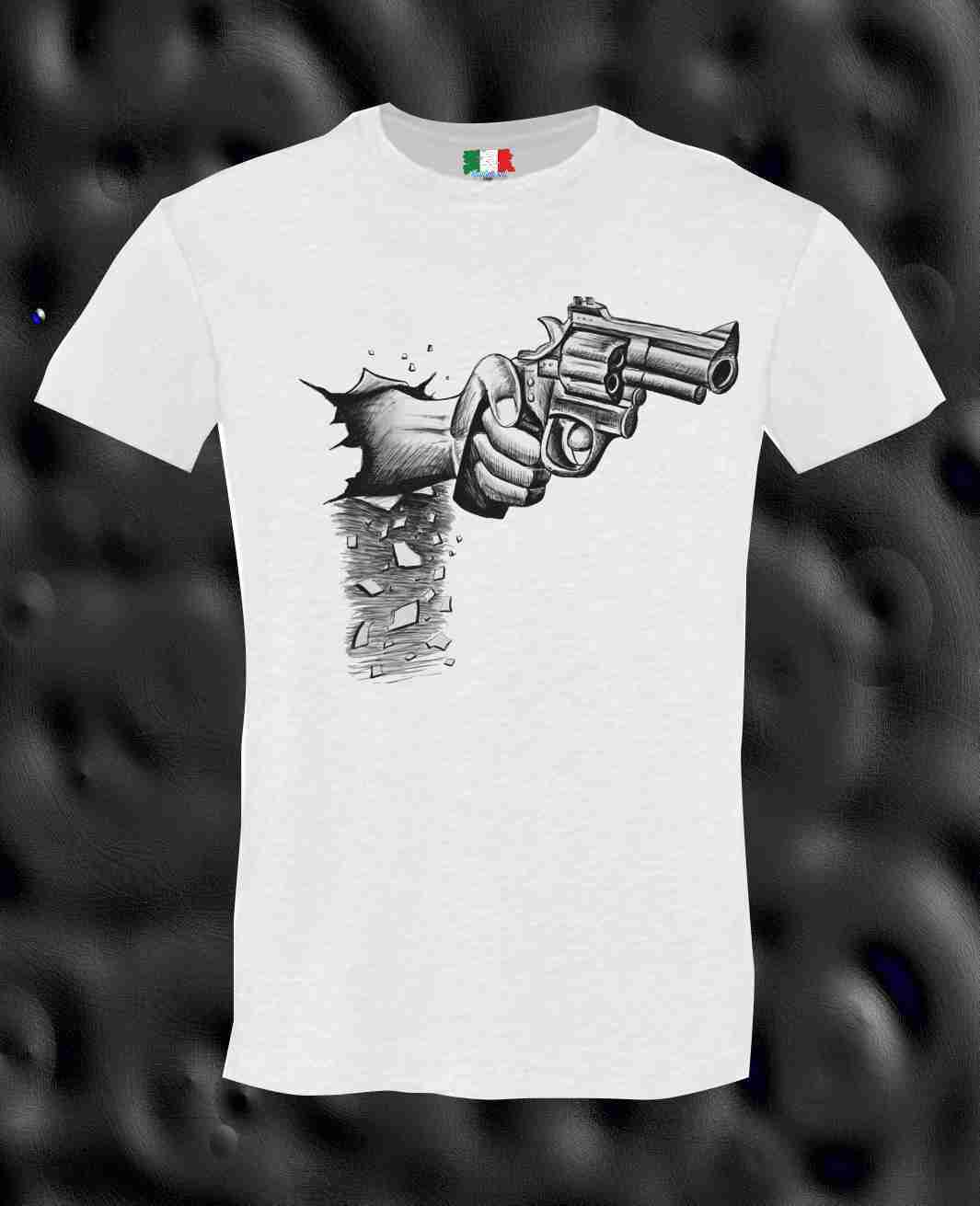 MAGLIETTA MADE IN ITALY PEZZO UNICO REALIZZATO ARTIGIANALMENTE: DANGER