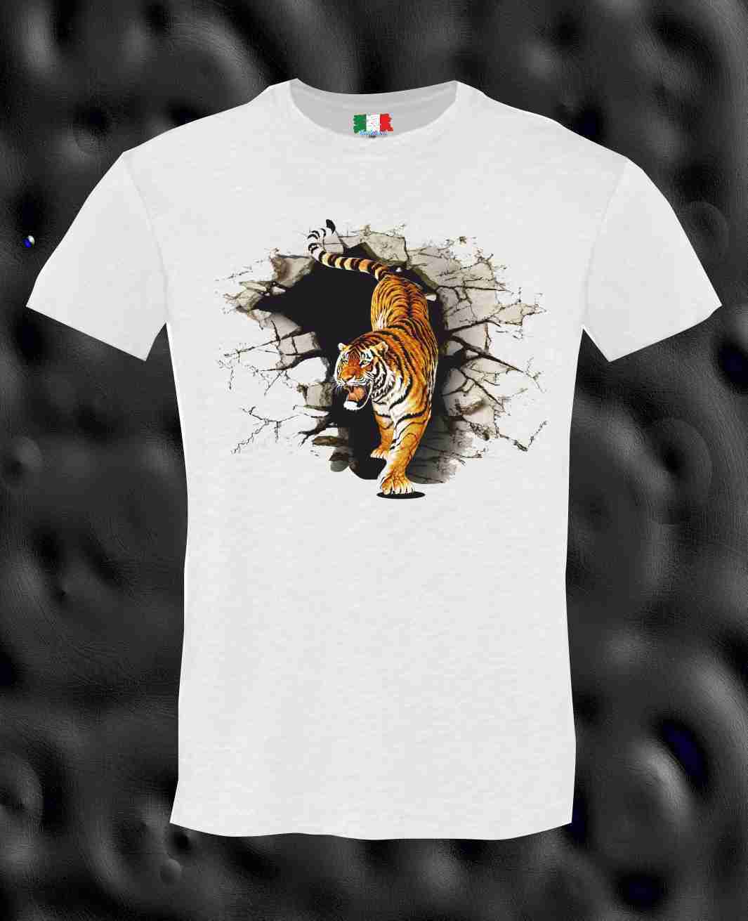 MAGLIETTA MADE IN ITALY PEZZO UNICO REALIZZATO ARTIGIANALMENTE: TIGRE
