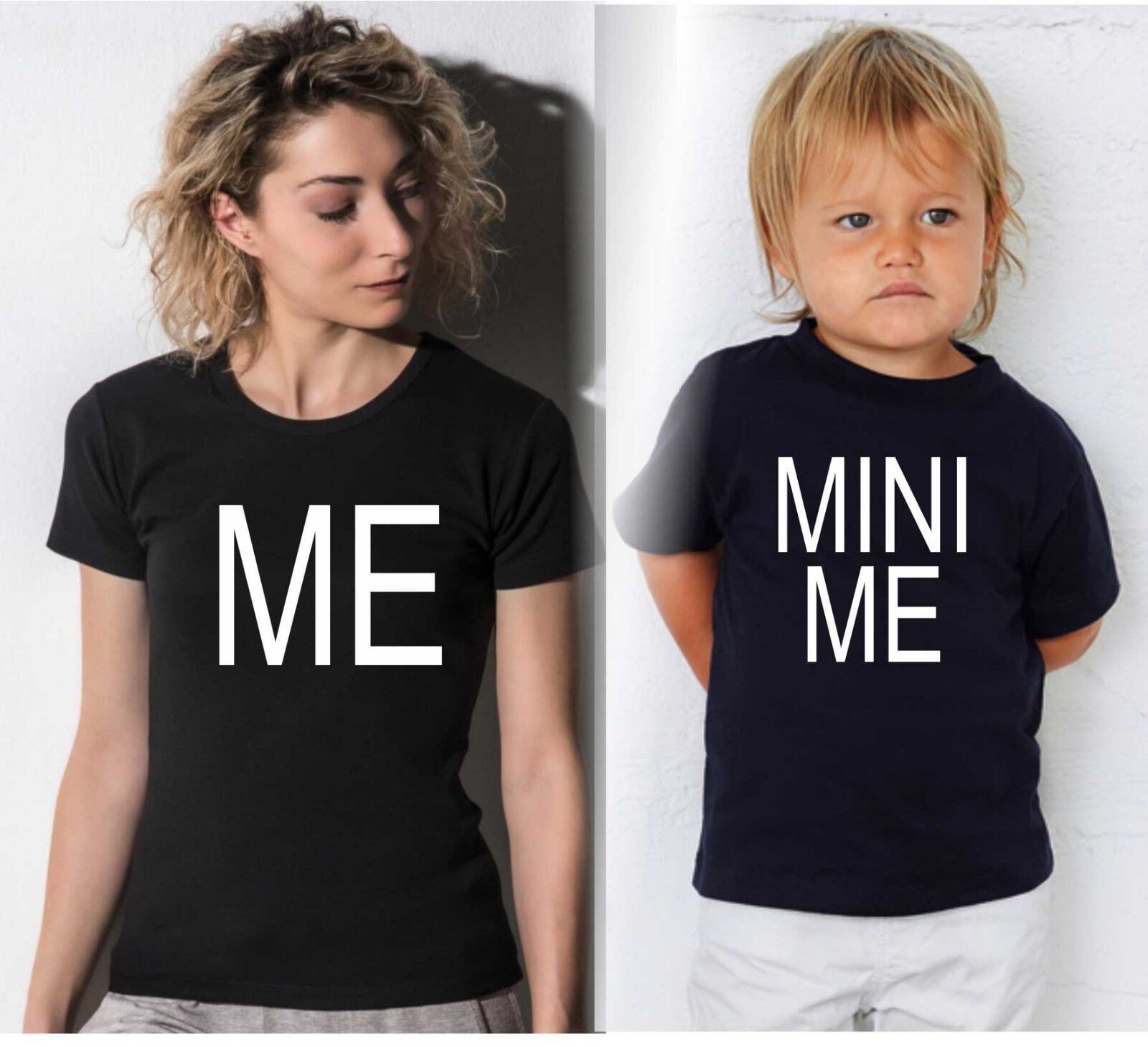 KIT DUE MAGLIETTE NERE  - MADRE E FIGLIO MINI