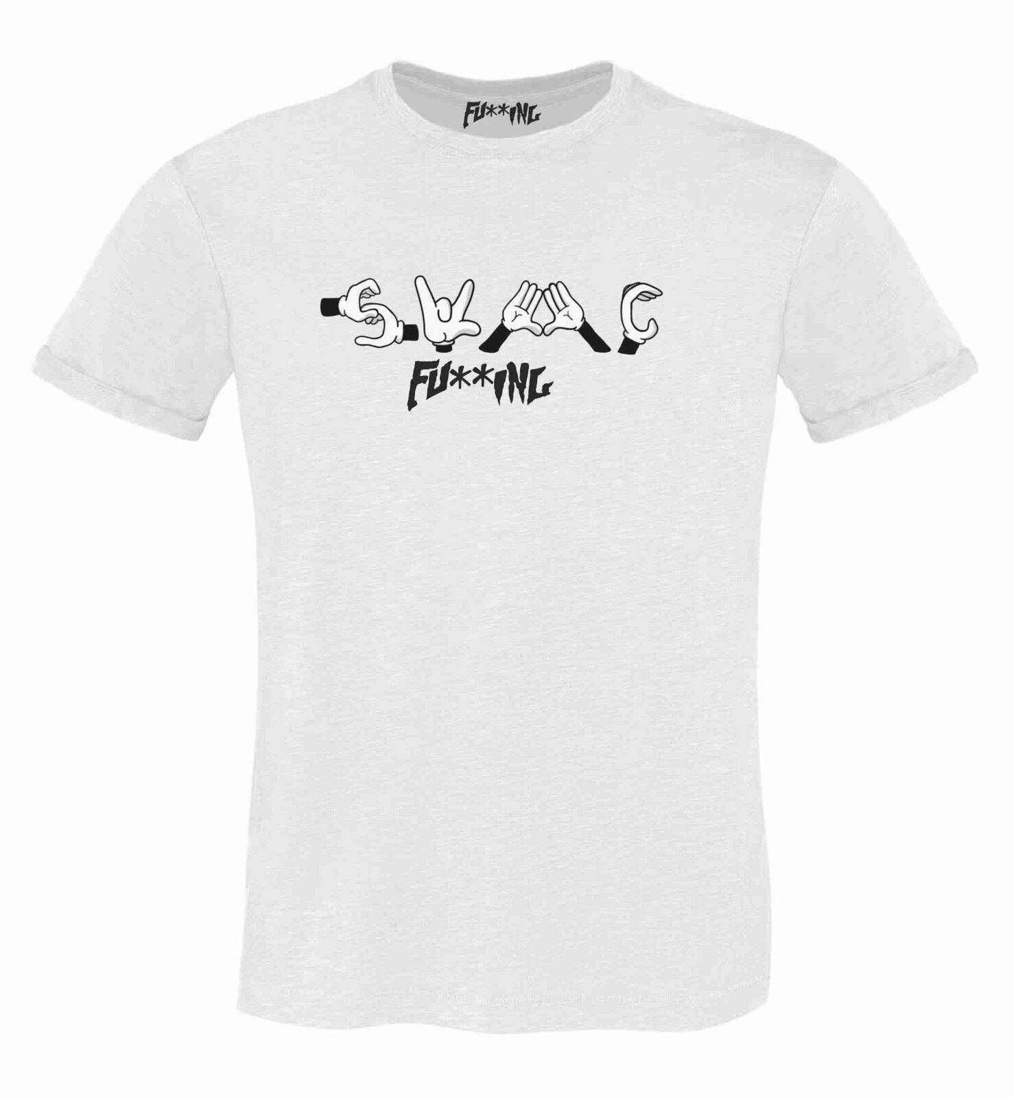 MAGLIETTA DA UOMO: COTONE FIAMMATO - COTONE CLASSICO FUCKING FRASE