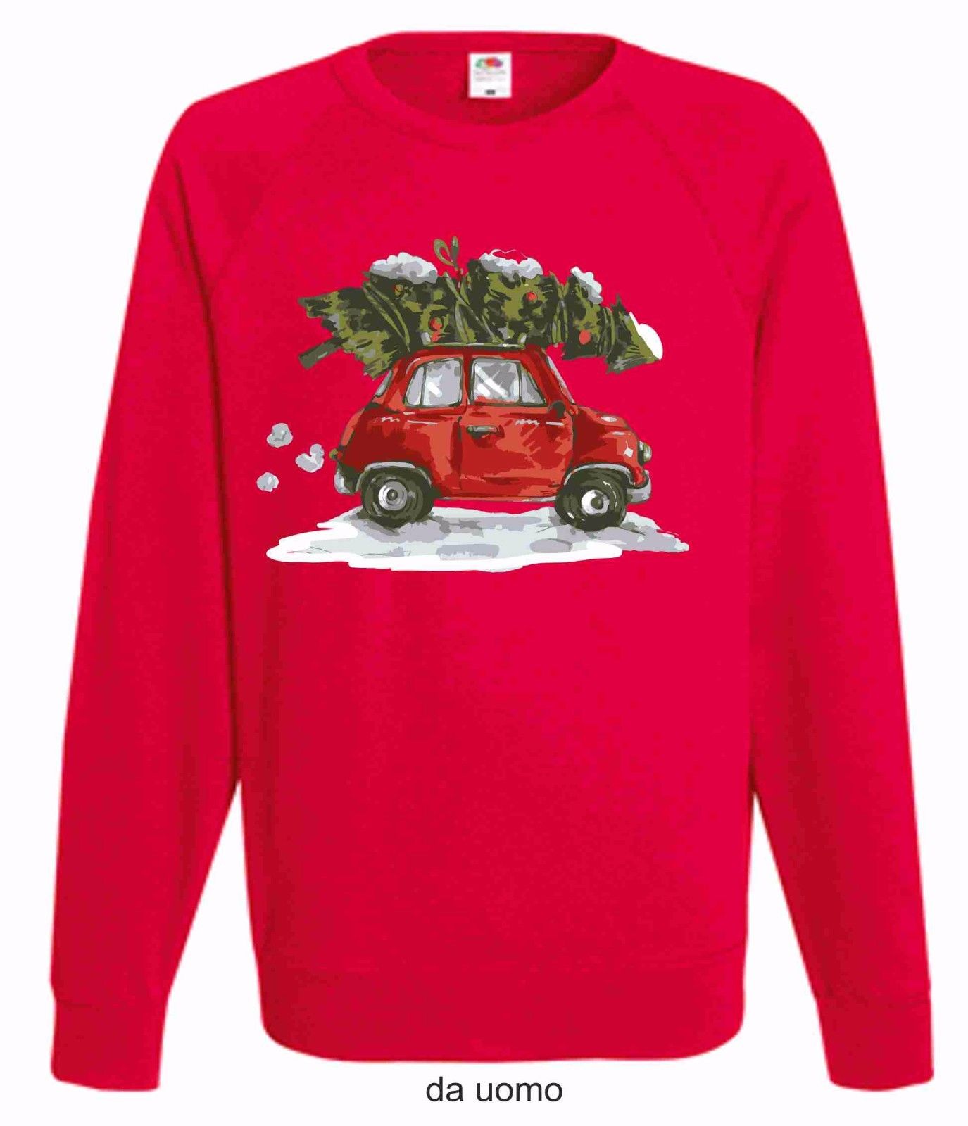 FELPA ROSSA UOMO_DONNA  FRUIT OF THE LOOM PER IL TUO NATALE: 500