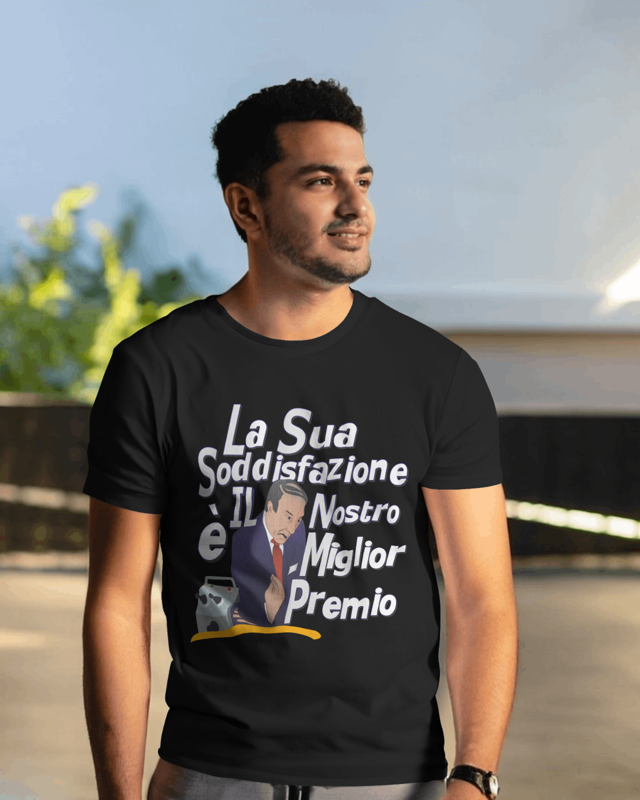 T-shirt unisex vari colori con stampa: La sua soddisfazione è la nostra