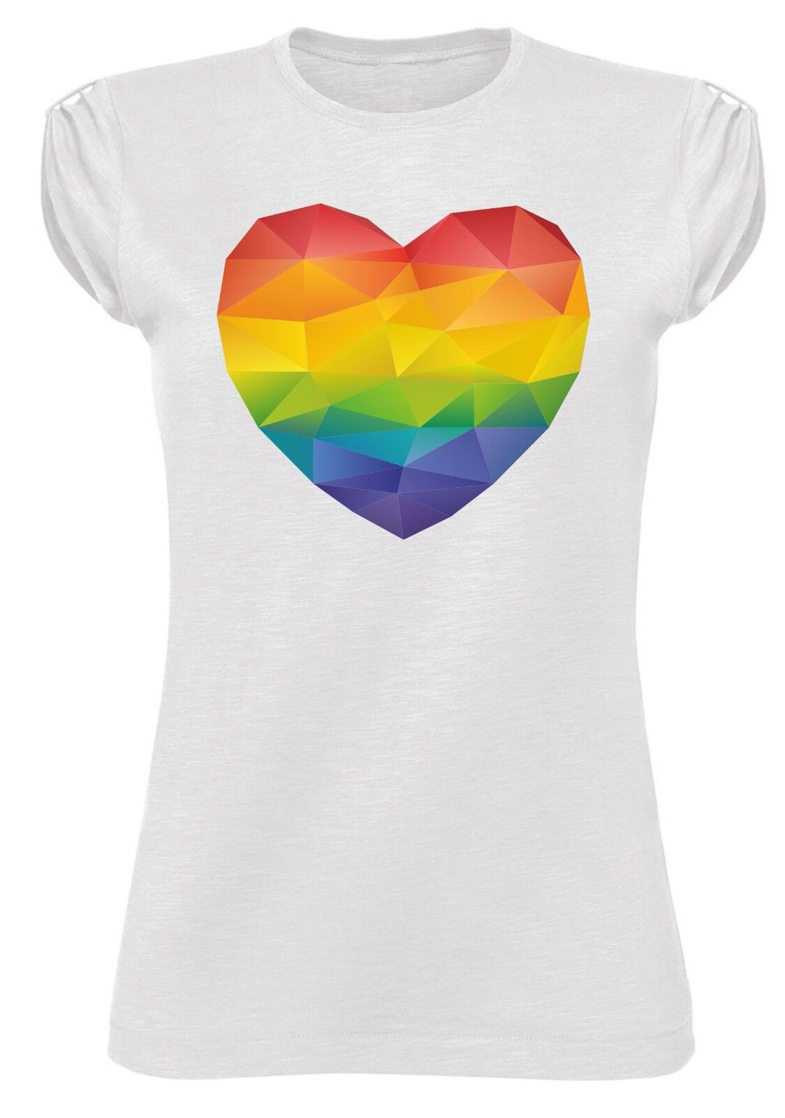 MAGLIETTA DA DONNA MADE IN ITALY TESSUTO FIAMMATO STOP HOMOPHOBIA: CUORE L
