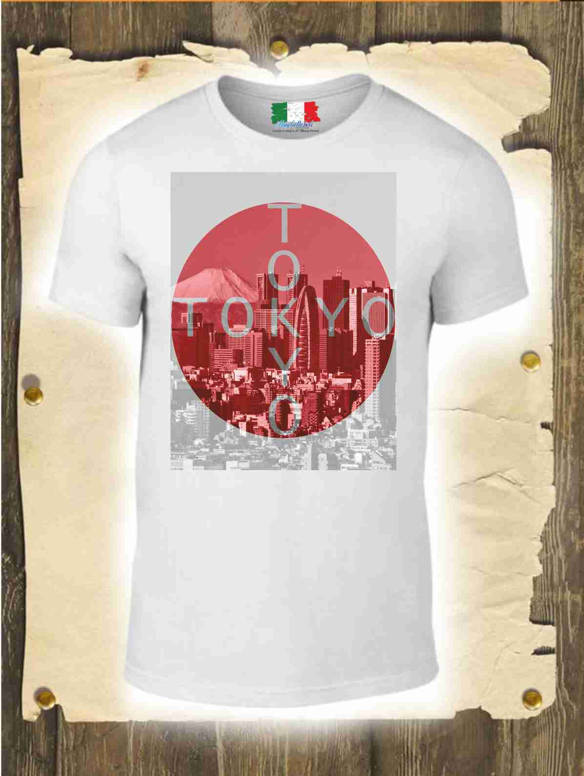 MAGLIETTA MADE IN ITALY PEZZO UNICO REALIZZATO ARTIGIANALMENTE: TOKIO
