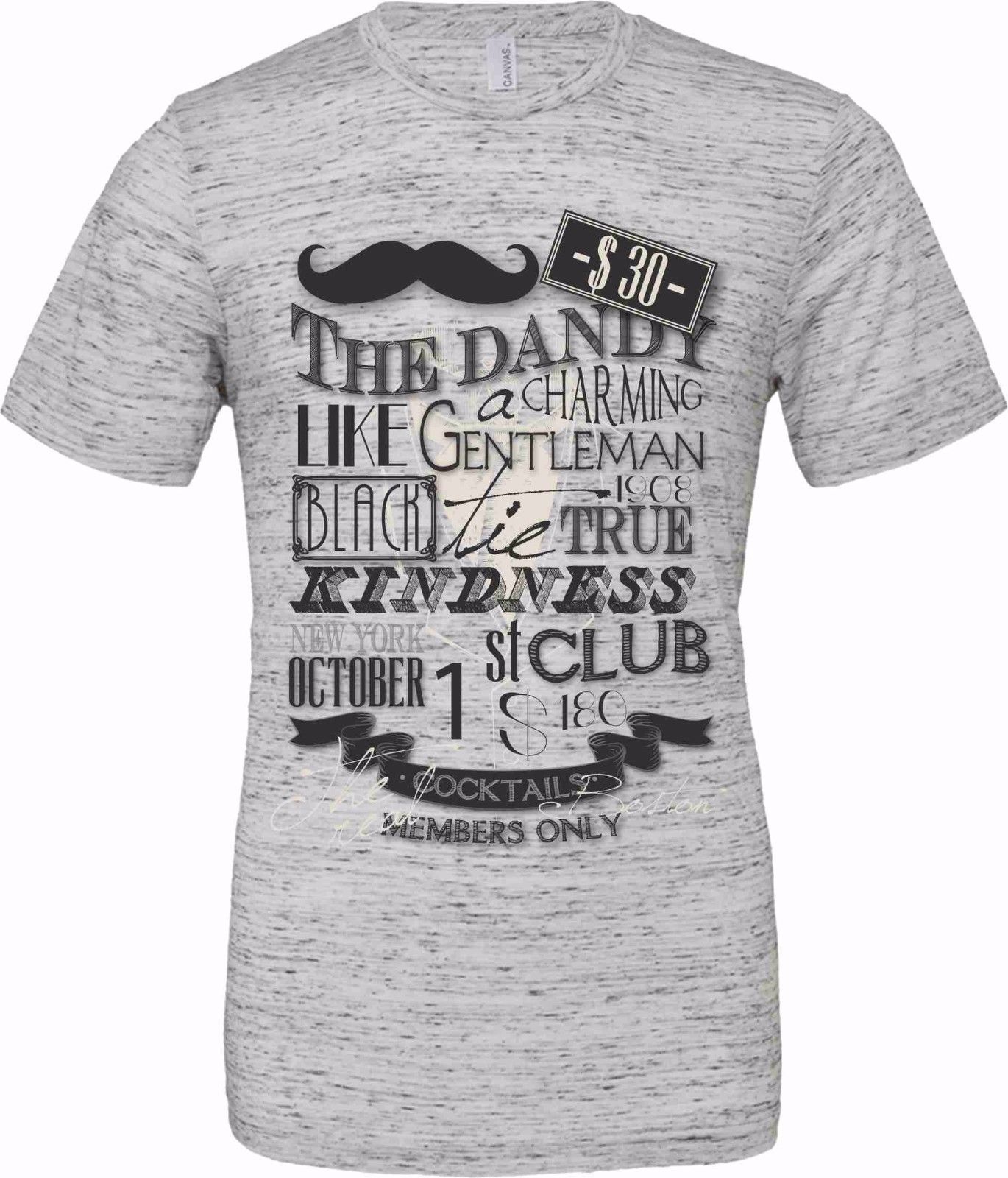 T-shirt unisex Poly-Cotton EFFETTO MARMO con stampa titolo: DANDY
