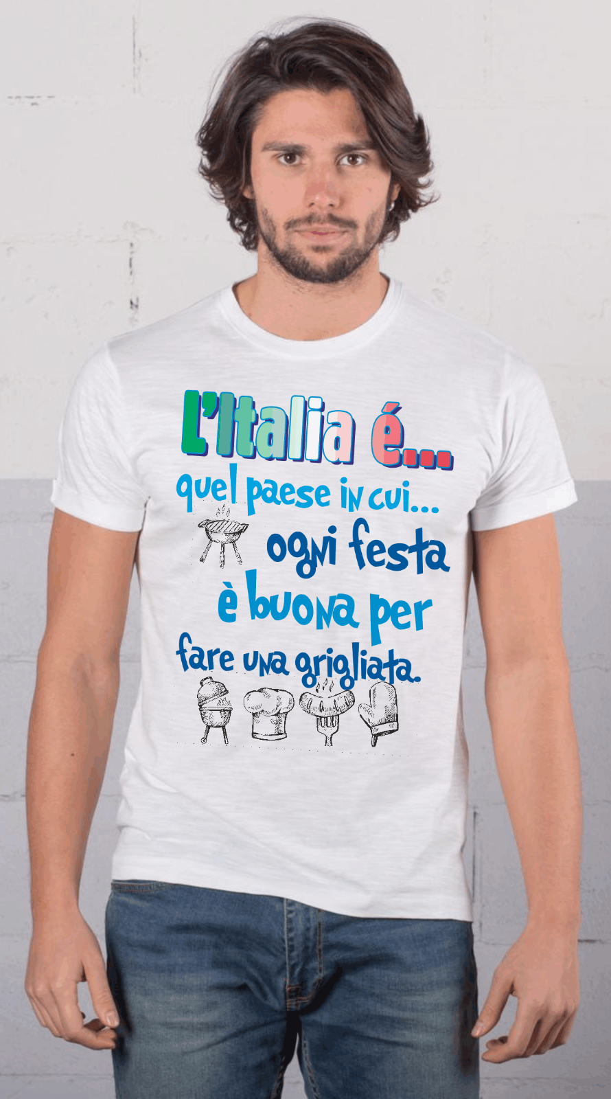 MAGLIETTA MADE IN ITALY FIAMMATO: ITALIA