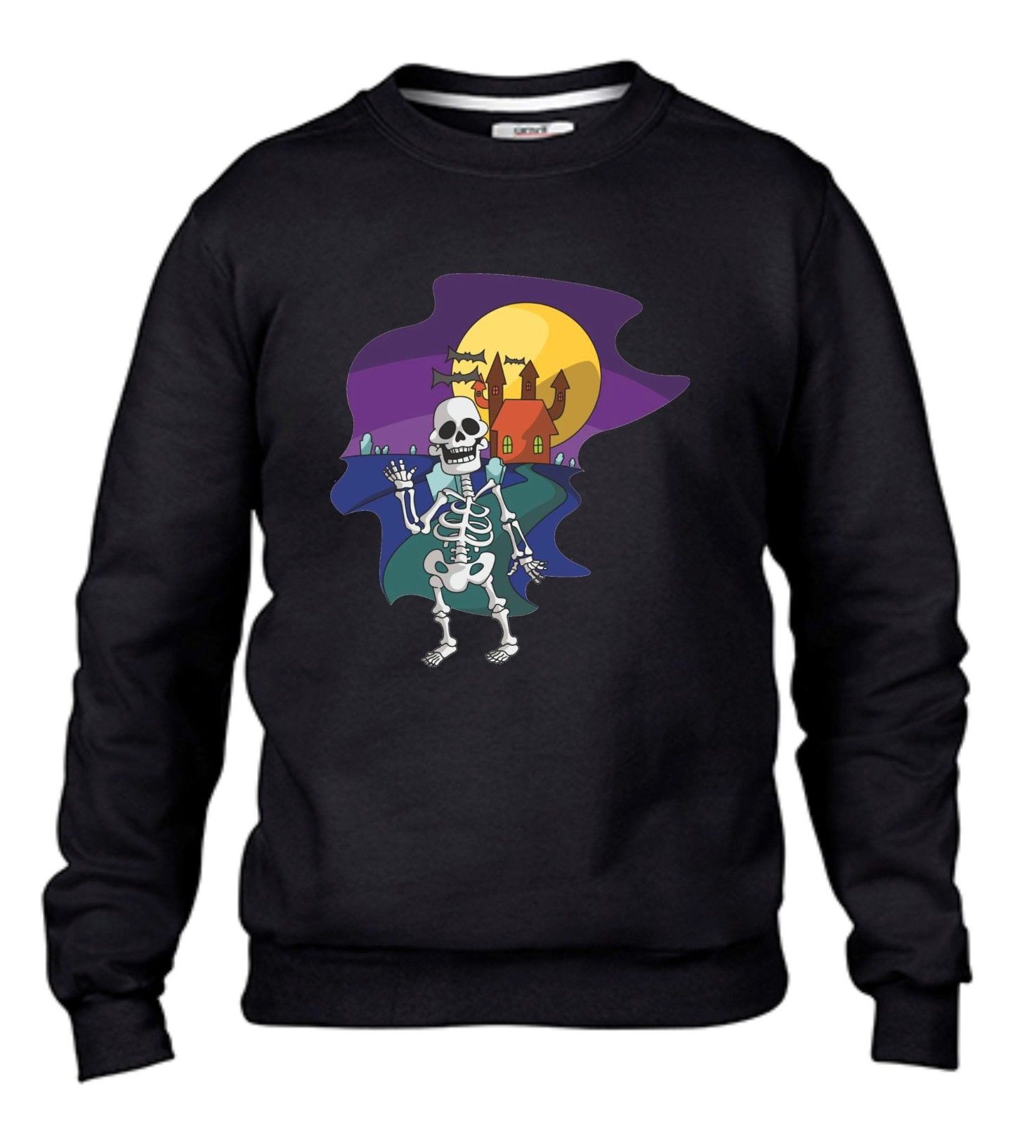 FELPA DA UOMO- DONNA FASHION GIROCOLLO CON STAMPA SKULL