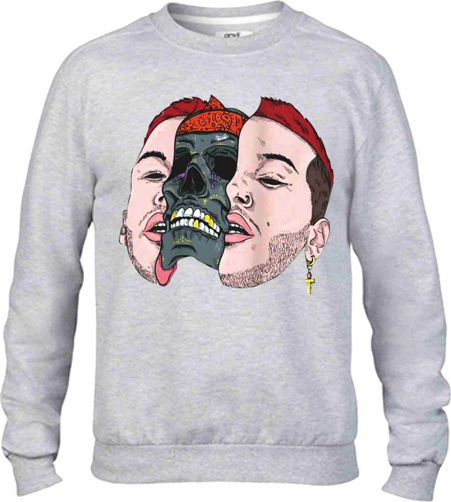 Felpa girocollo Fashion con stampa STREET WEAR BOY Vestibilita' larga