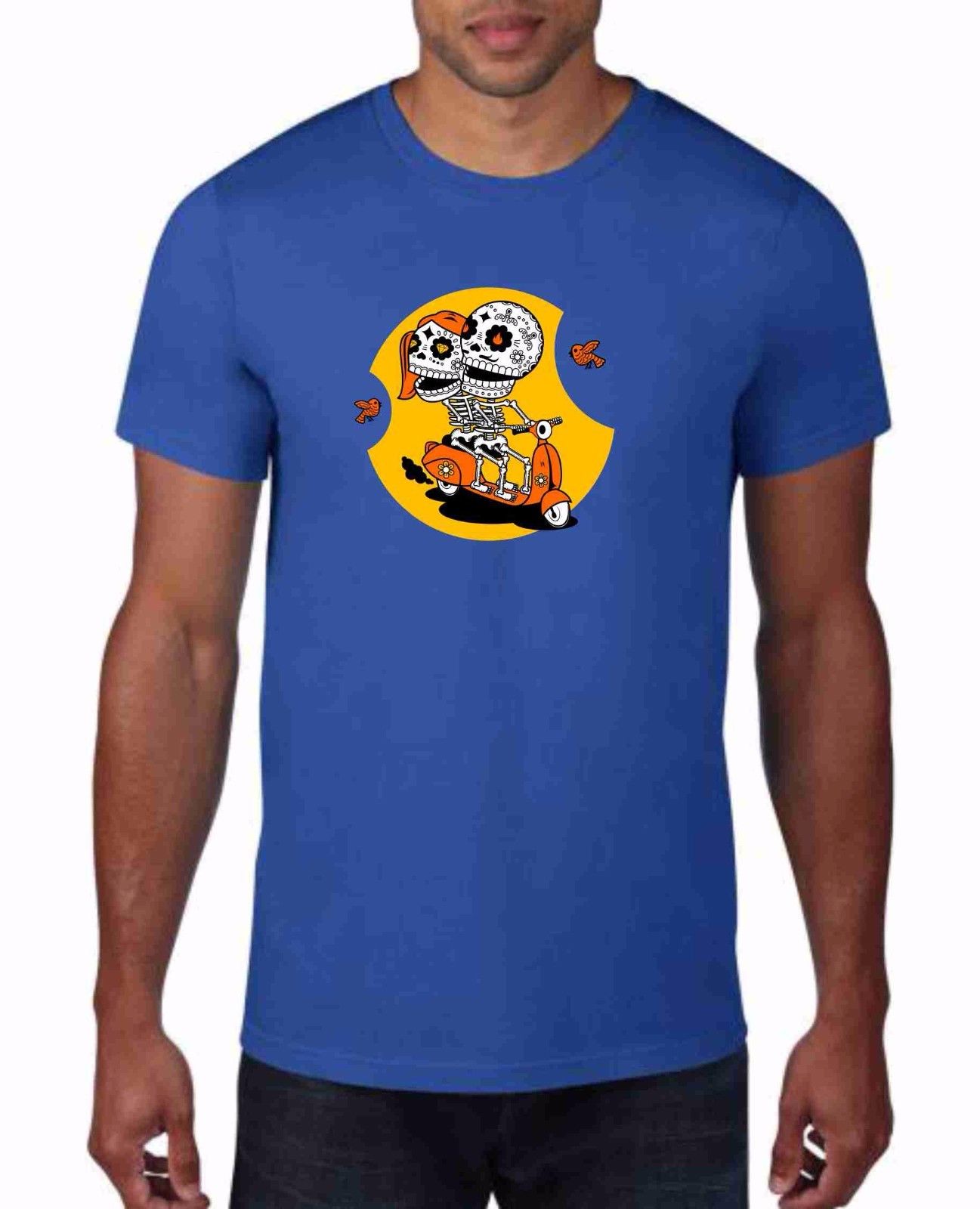 MAGLIETTA IN 100% COTONE UOMO/DONNA NERD ROYAL: SKULL VESPA