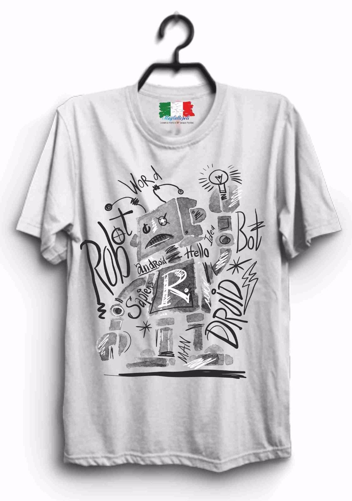 MAGLIETTA IN 100% COTONE UOMO/DONNA NERD: ANDROID