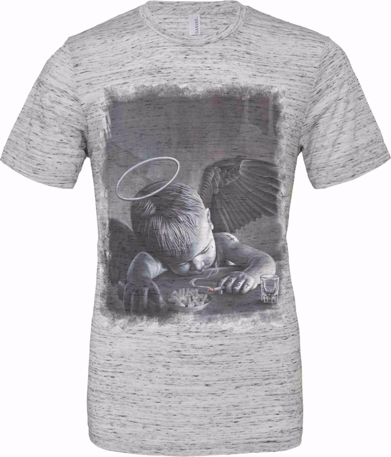 T-shirt unisex Poly-Cotton EFFETTO MARMO con stampa titolo: ANGELO