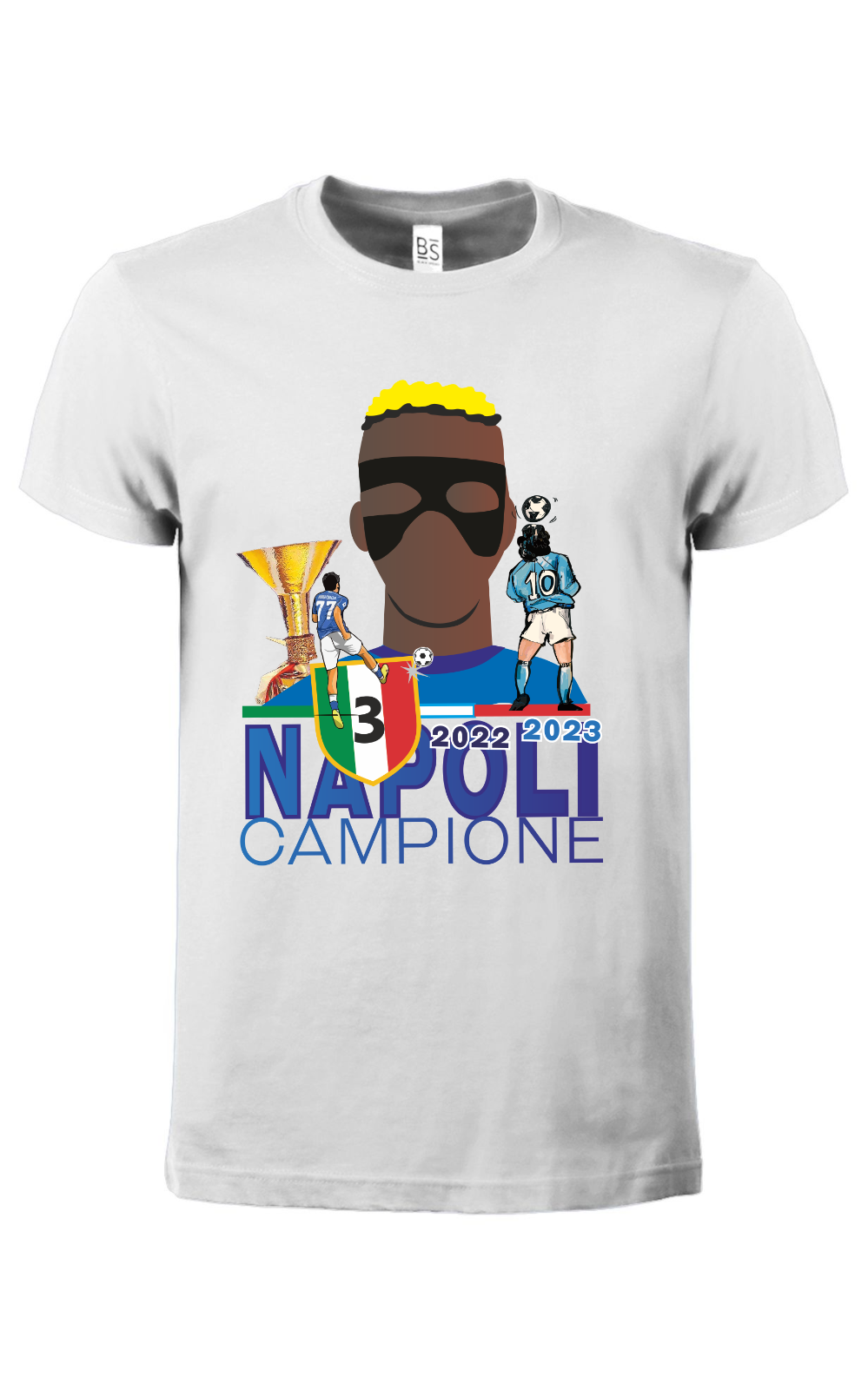 Maglietta esclusiva unisex  bianca Napoli campione d'Italia 2023