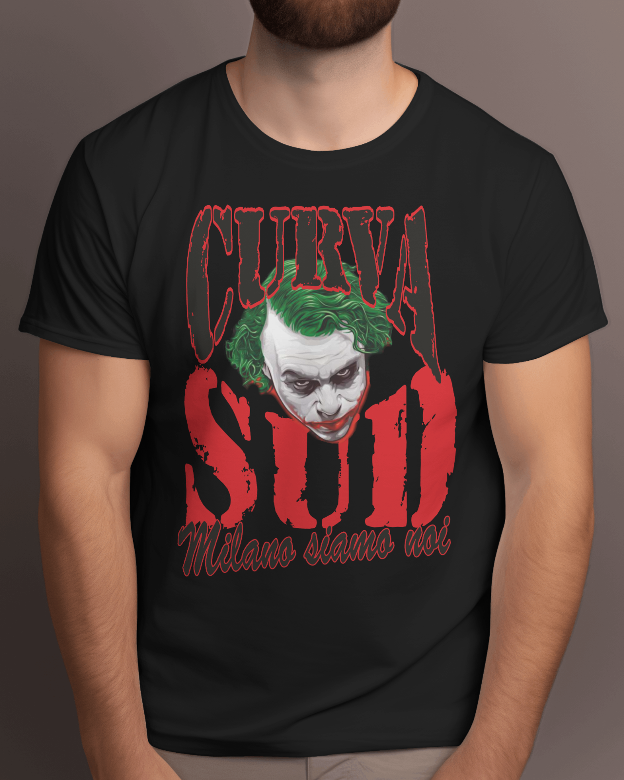 Maglietta di colore nero con stampa La curva sud