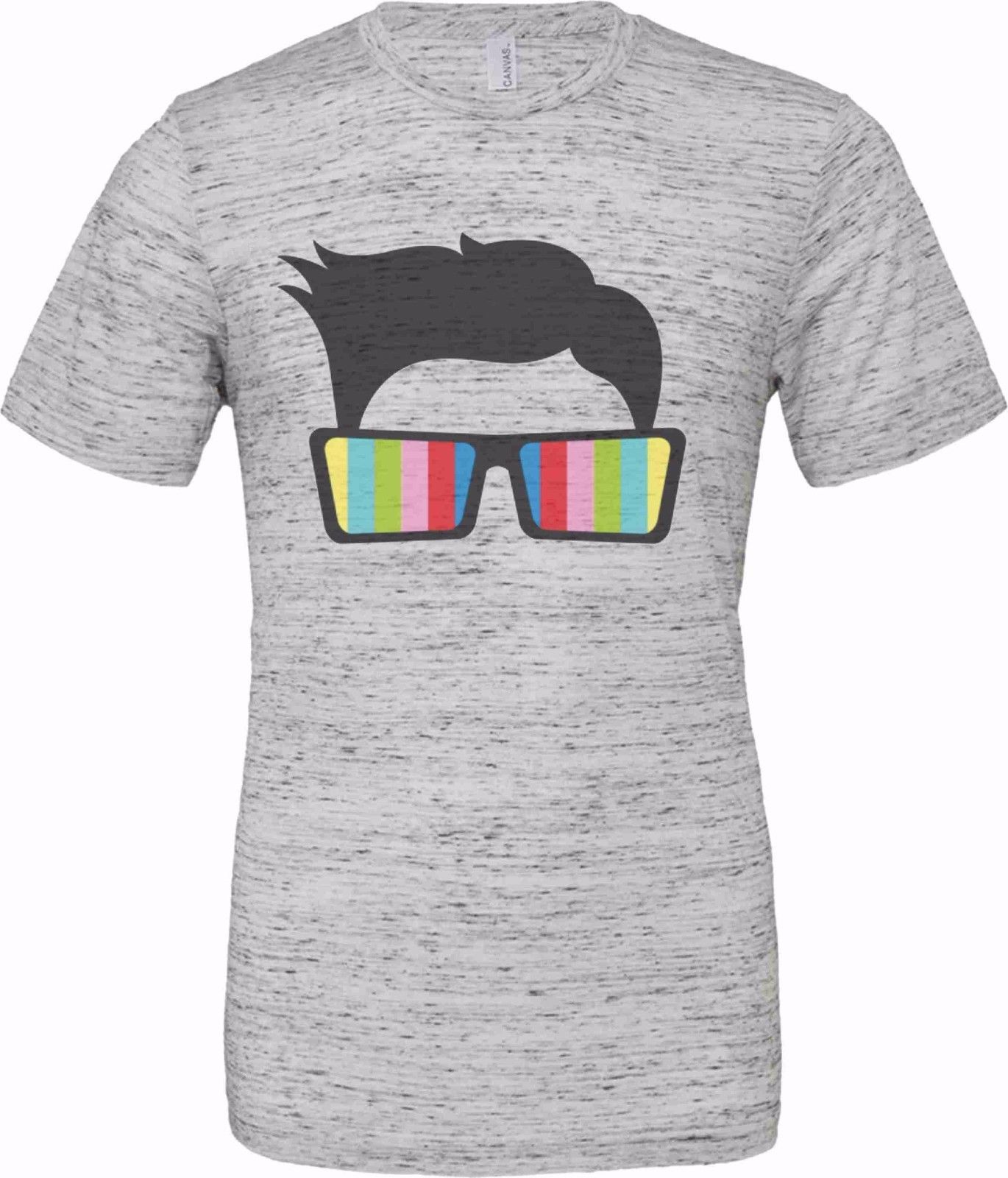 T-shirt unisex Poly-Cotton EFFETTO MARMO con stampa NER titolo: OCCHIALI