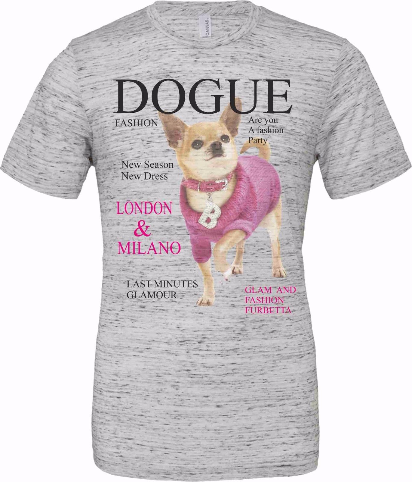 T-shirt unisex Poly-Cotton EFFETTO MARMO con stampa titolo: DOGUE