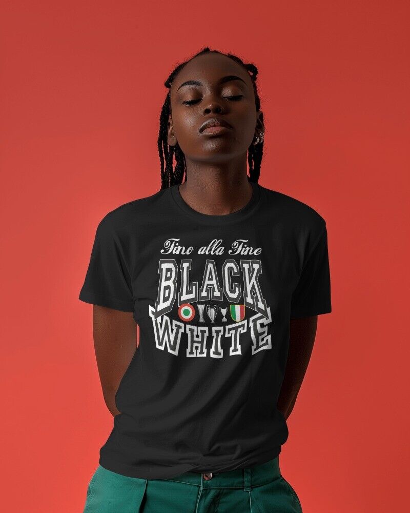 Maglietta Colore Bianco o Nera con Stampa Fino alla fine Bianco Nero