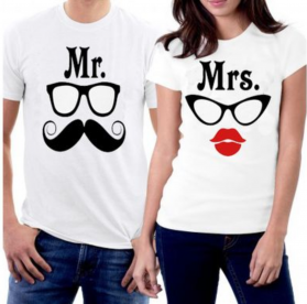KIT DUE MAGLIETTE CON STAMPA MR AND