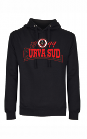 Felpa Unisex nera con cappuccio e m