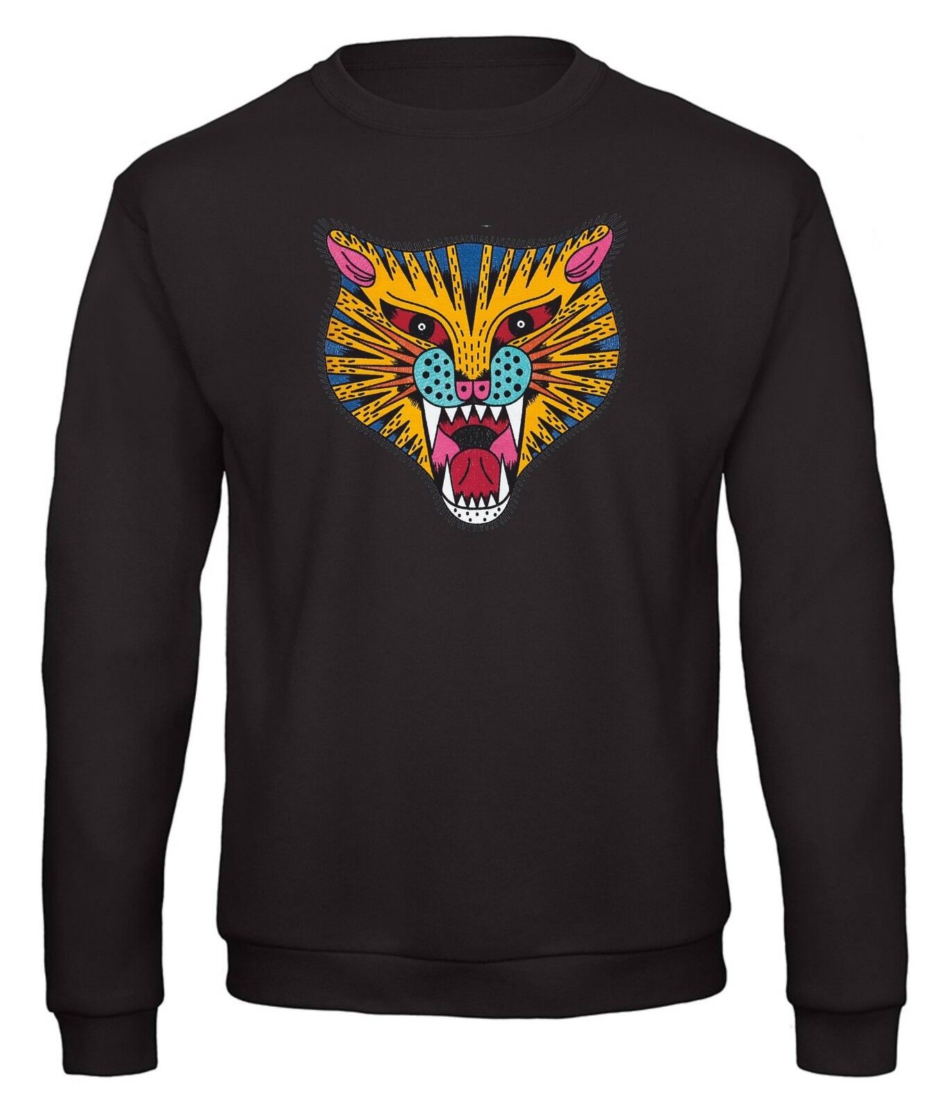 FELPA RAPPER VARI COLORI  DA UOMO FASHION GIROCOLLO: STAMPA TIGER