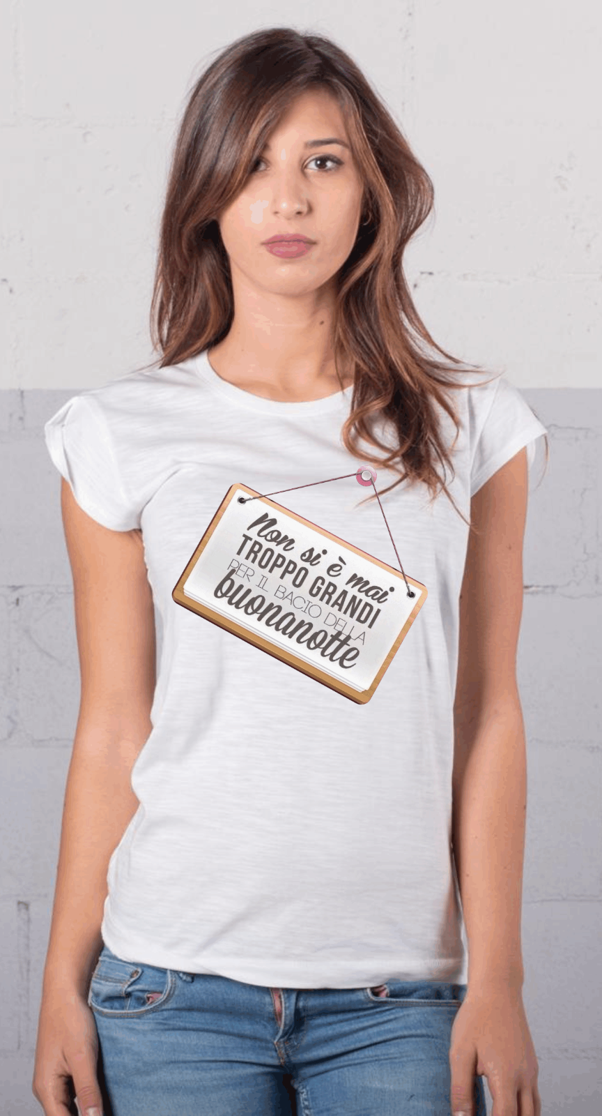MAGLIETTE FIAMMATE  MODELLO MANICHE ARRICCIATE E CLASSICO: BUONA NOTTE