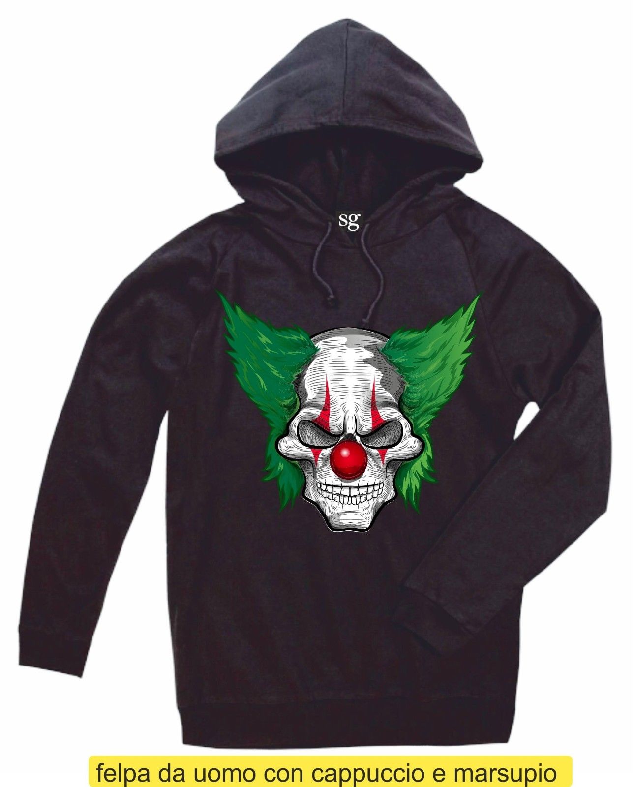FELPA CON CAPPUCCIO E MARSUPIO STAMPATO: CLO20