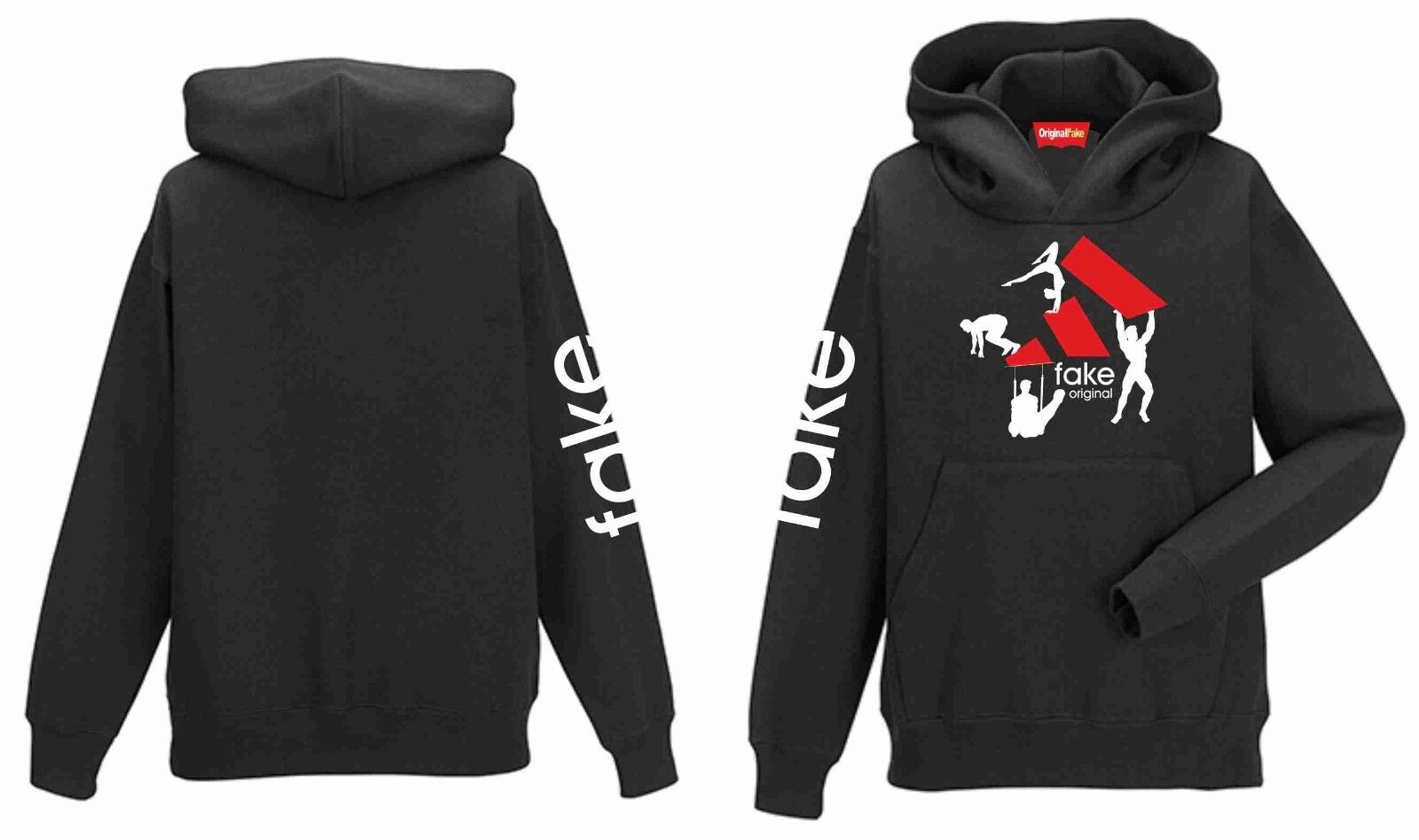 FELPA CON CAPPUCCIO E MARSUPIO STAMPA SU RETRO E SU DAVANTI ORIGINAL FAKE 1