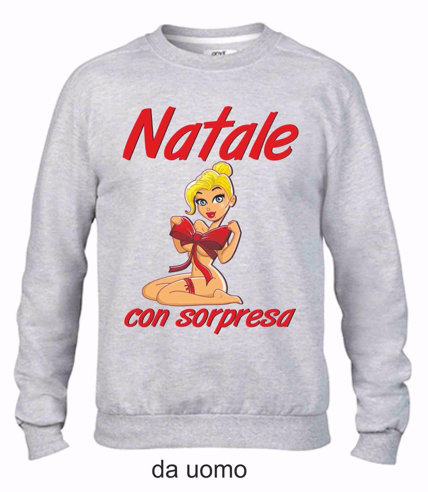 FELPA DA UOMO FASHION GIROCOLLO CON STAMPA: SORPRESA