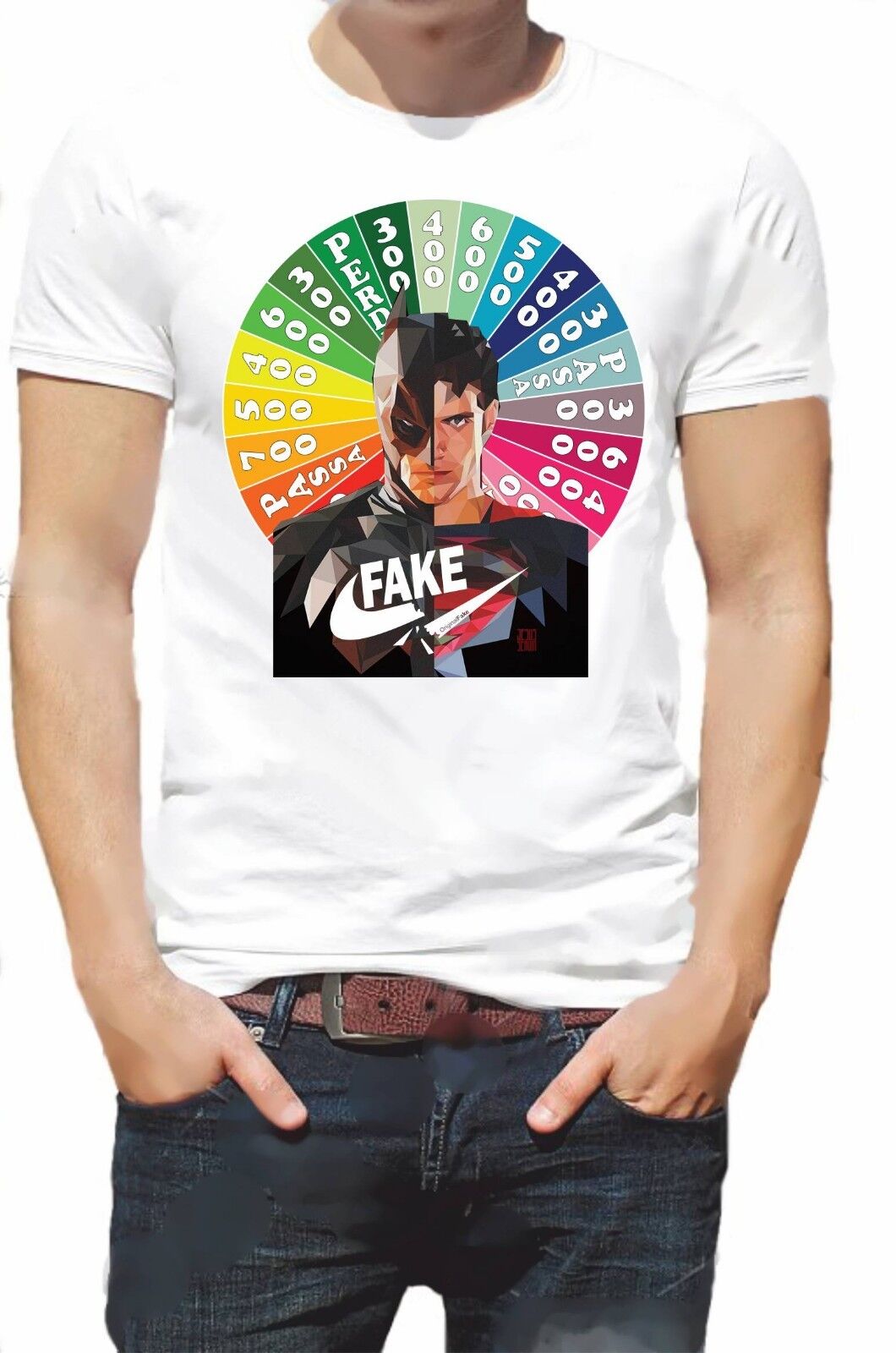 MAGLIETTA BIANCA ORIGINAL FAKE CON STAMPA RUOTA