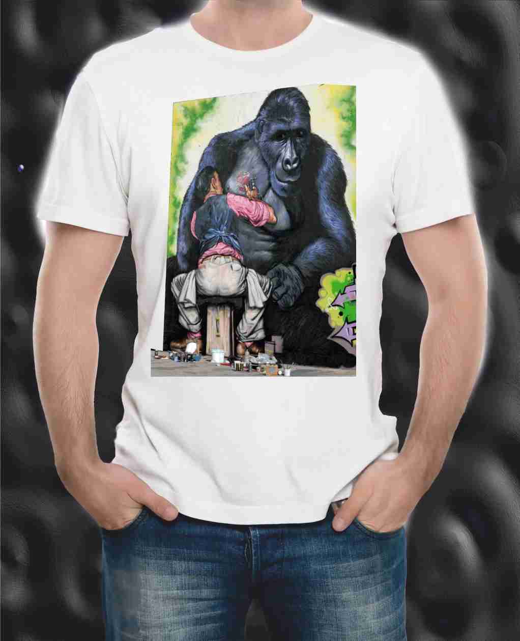 MAGLIETTA MADE IN ITALY PEZZO UNICO TESSUTO FIAMMATO TITOLO GORILLA
