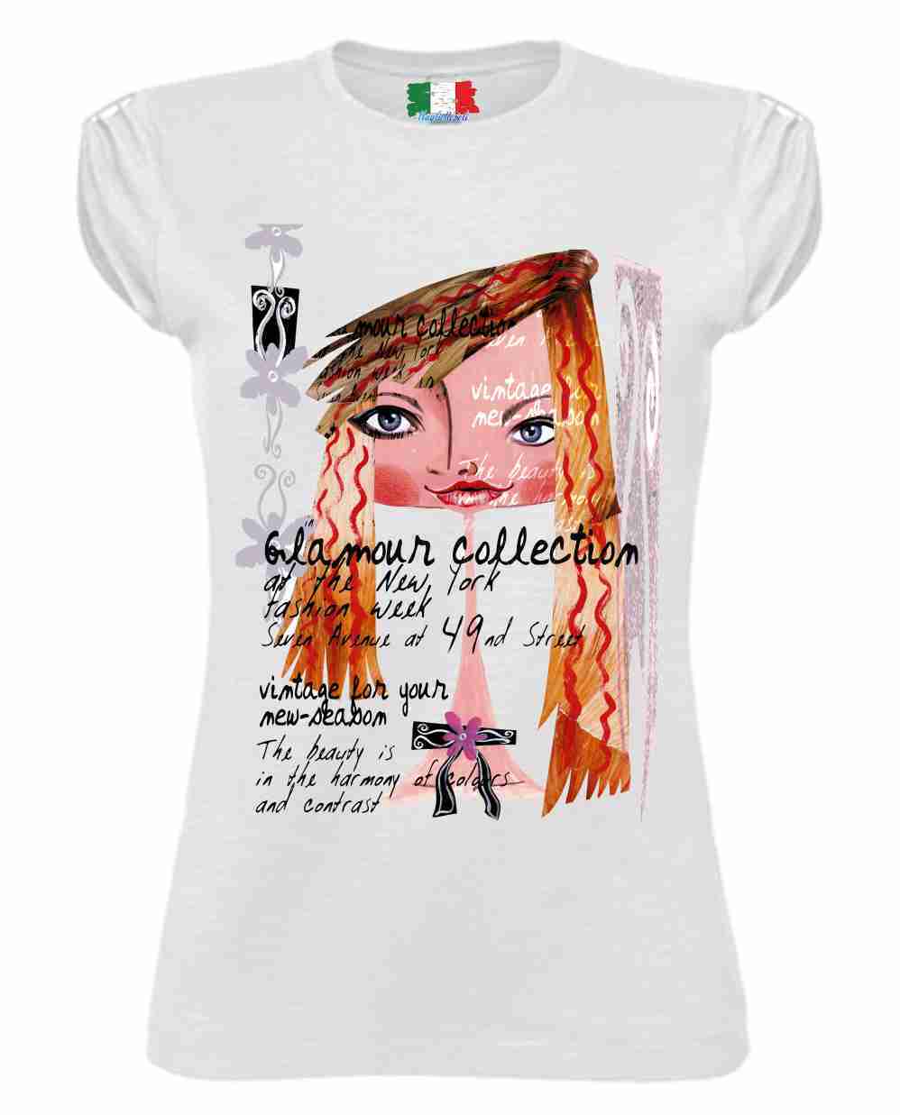 MAGLIETTA MADE IN ITALY PEZZO UNICO TESSUTO FIAMMATO TITOLO - GLAM
