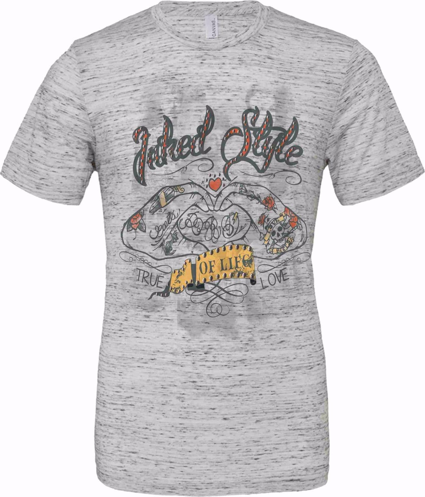 T-shirt unisex Poly-Cotton EFFETTO MARMO con stampa titolo: INKED