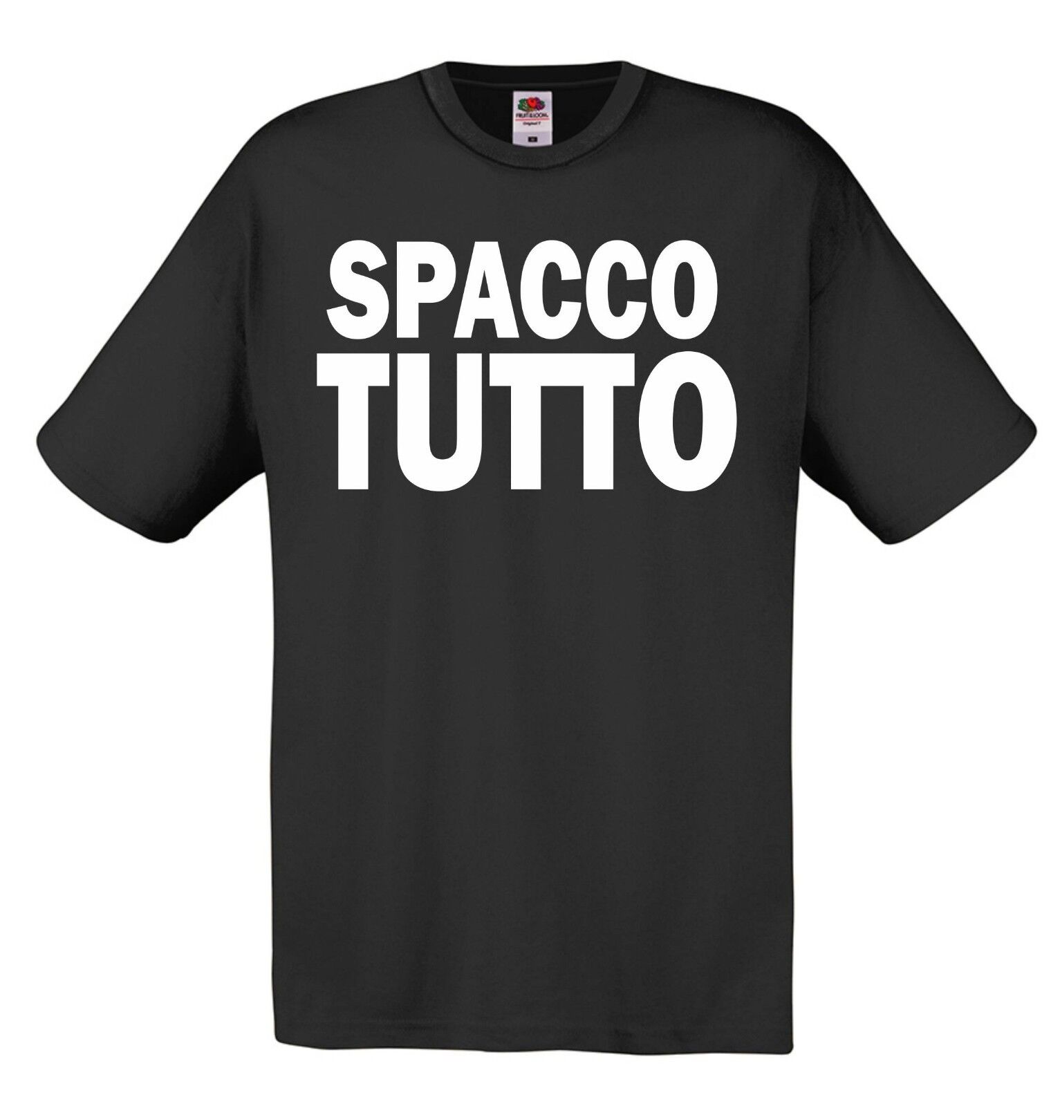 MAGLIETTA COLORE NERA STAMPA ORIGINAL FAKE SPACCO TUTTO