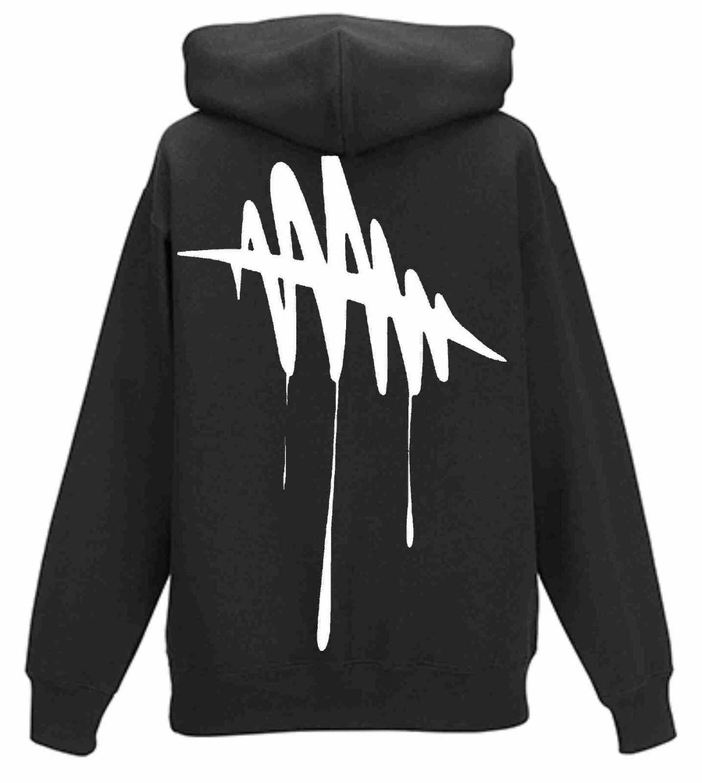 FELPA CON CAPPUCCIO E MARSUPIO STAMPA STREET MACCHIE WEAR DAVANTI E RETRO