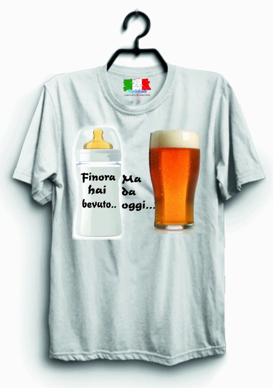 MAGLIETTA IN 100% COTONE UOMO/DONNA PER 18 ANNI TITOLO: BIRRA