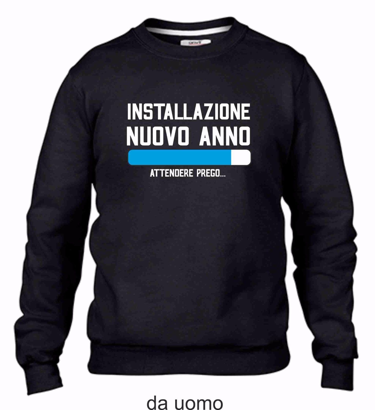 FELPA DA UOMO FASHION GIROCOLLO CON STAMPA: NUOVO ANNO