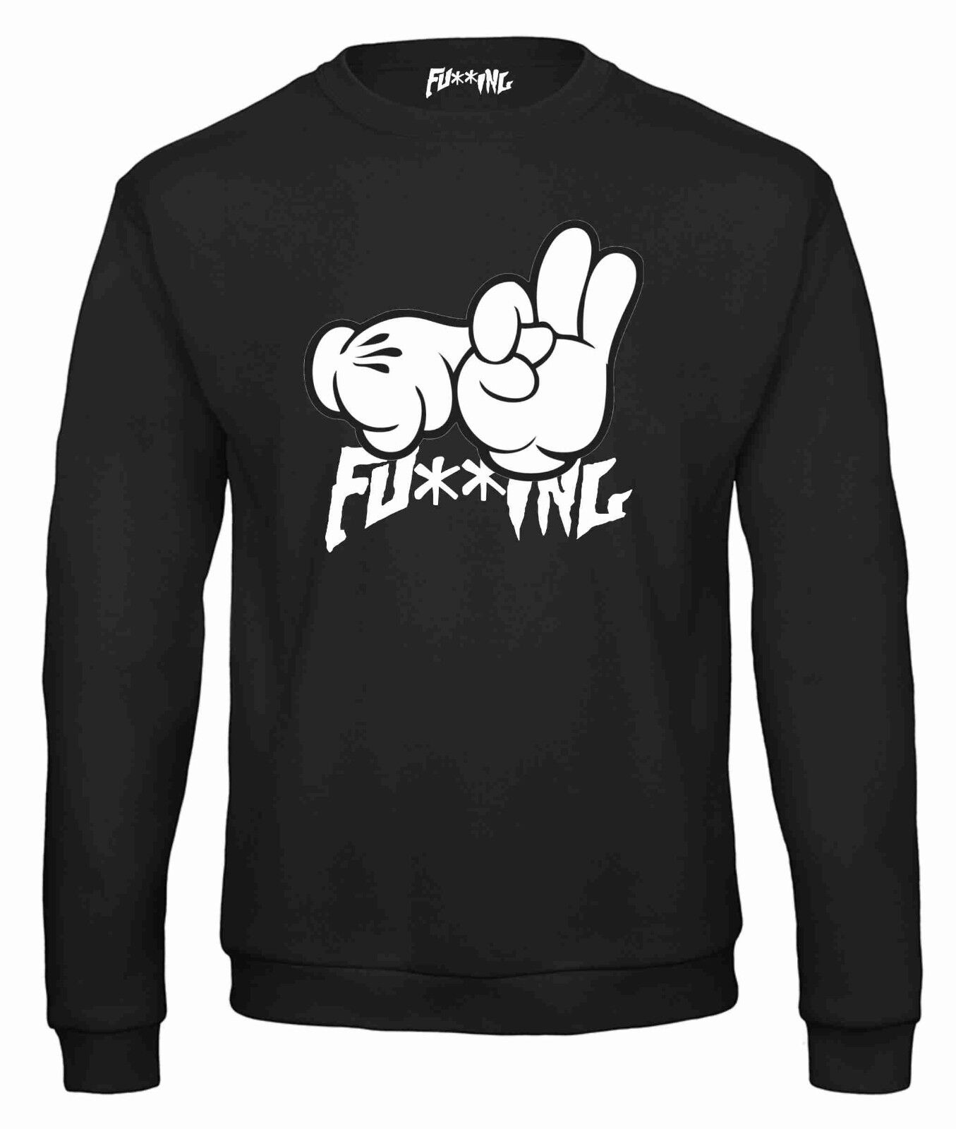 FELPA  DA UOMO FASHION GIROCOLLO FUCKING DUE MANI