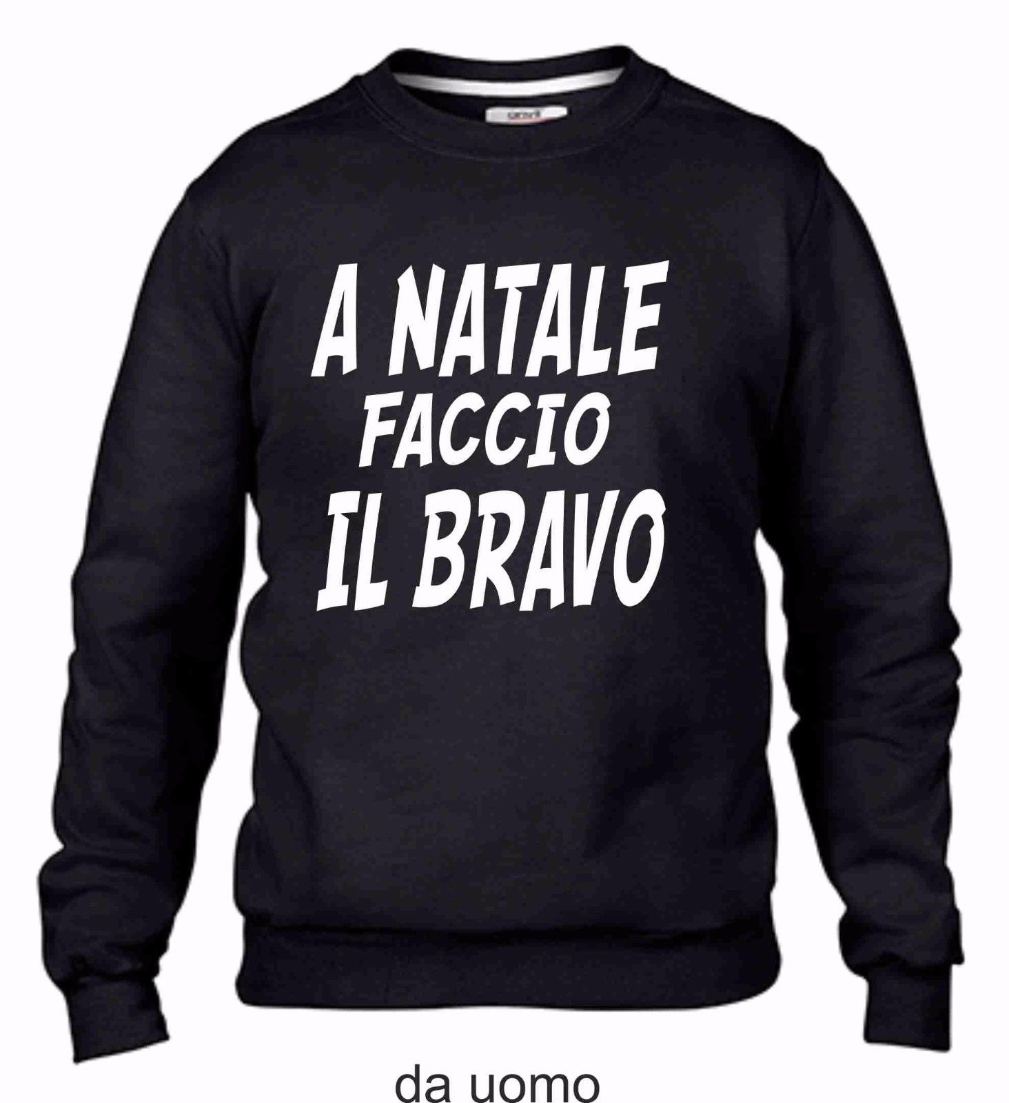 FELPA DA UOMO FASHION GIROCOLLO CON STAMPA: BRAVO