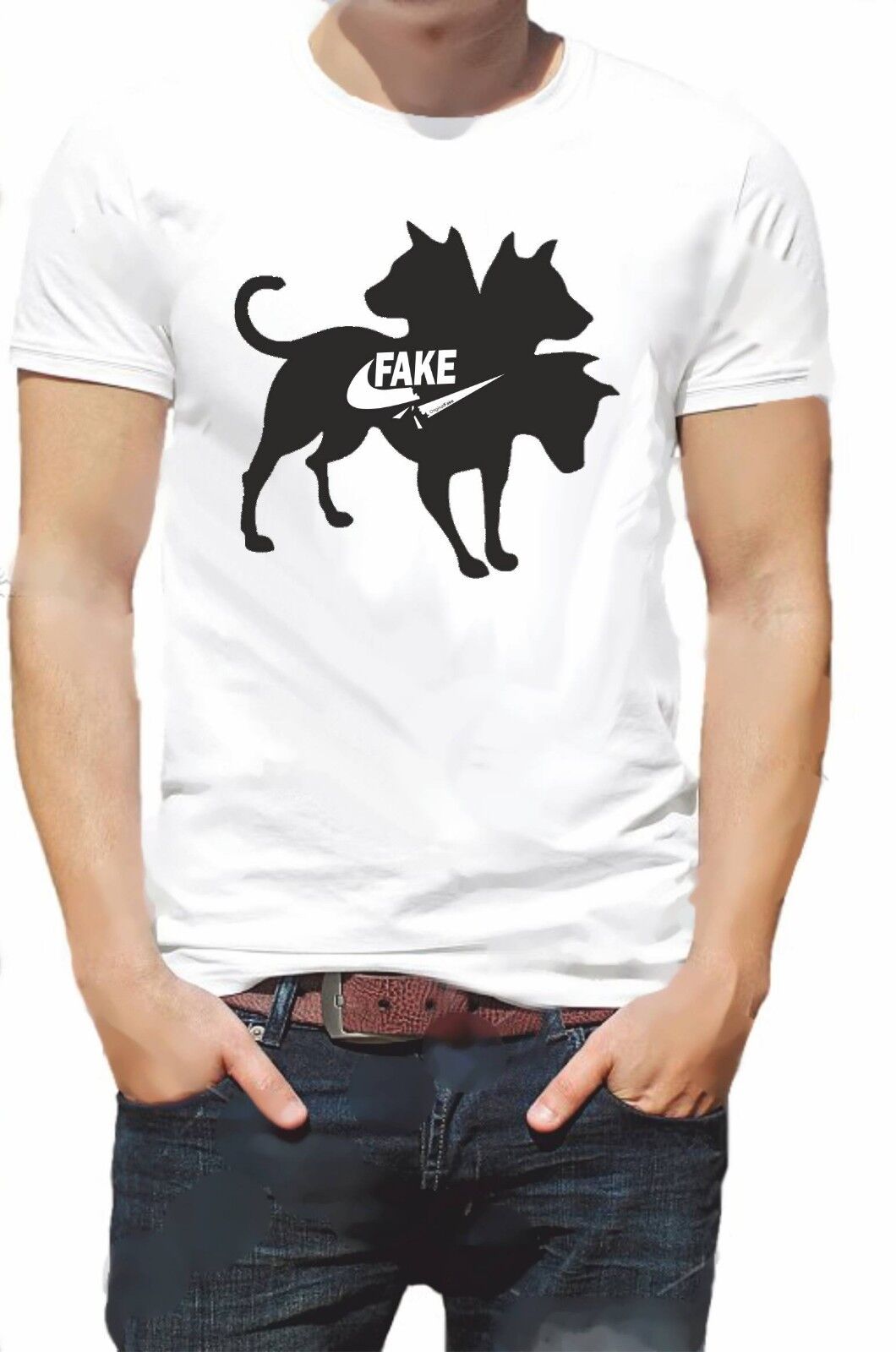 MAGLIETTA BIANCA ORIGINAL FAKE CON STAMPA DOGO