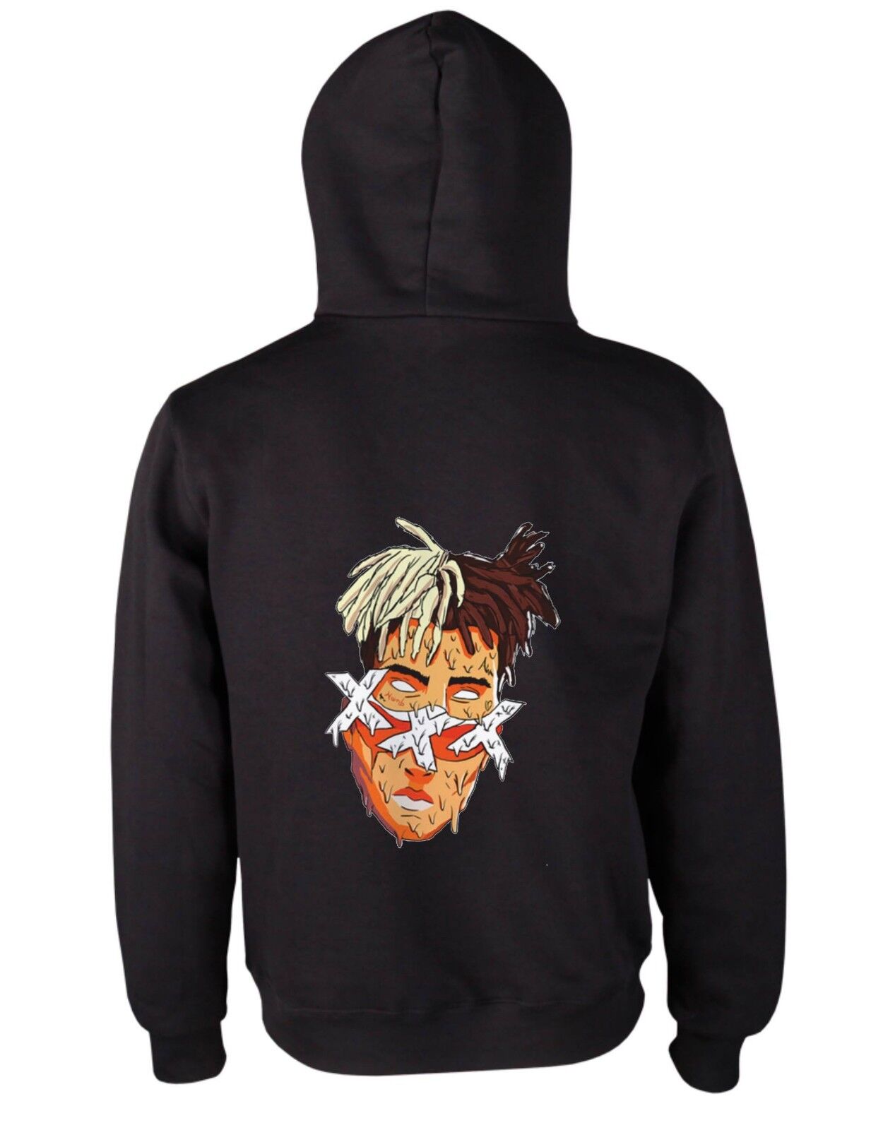 FELPA RAPPER UNISEX CON CAPPUCCIO E MARSUPIO CON STAMPA SU RETRO: XXX