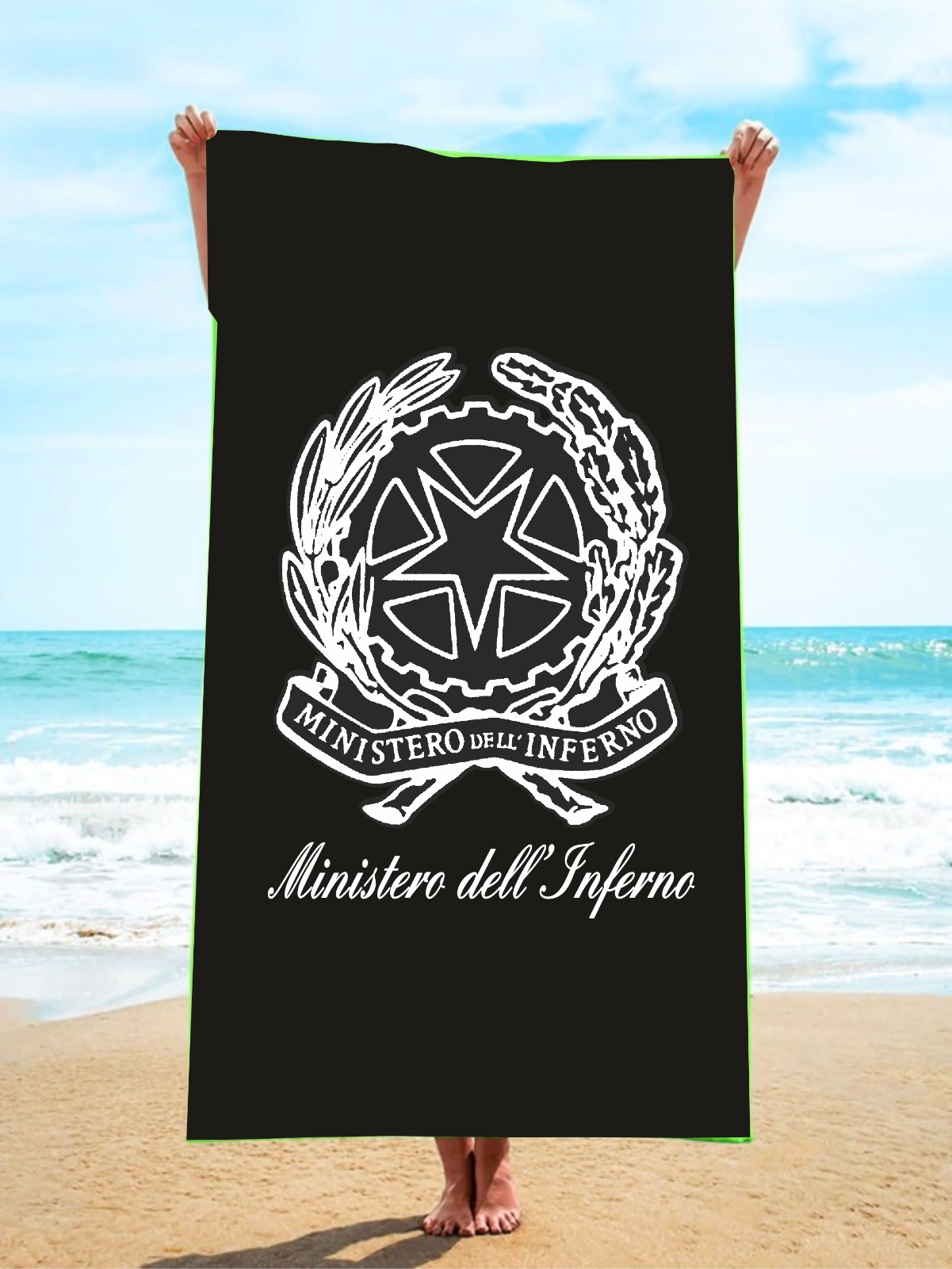 Telo per il mare, piscina. palestra con stampa Ministero dellinferno