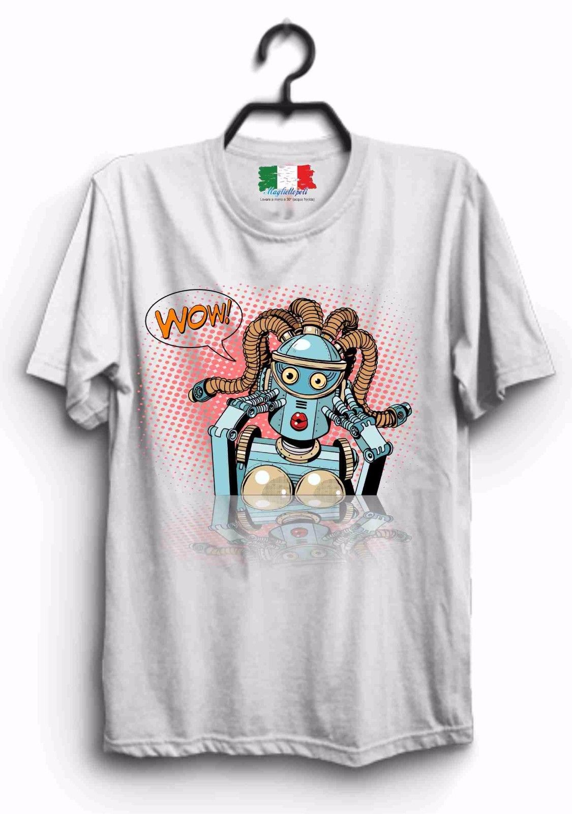 MAGLIETTA IN 100% COTONE UOMO/DONNA NERD: ROBOT DONNA
