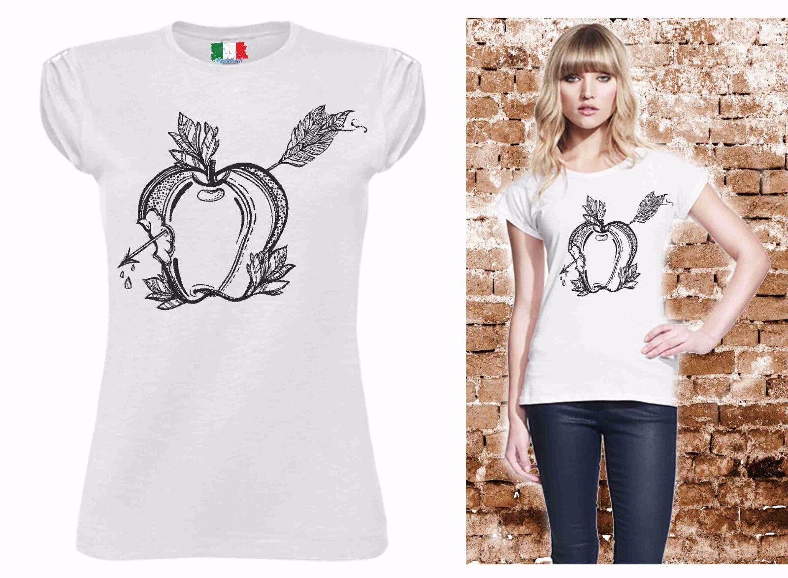 MAGLIETTA SEXY  DA DONNA IN 100% COTONE - COTONE FIAMMATO: MELA