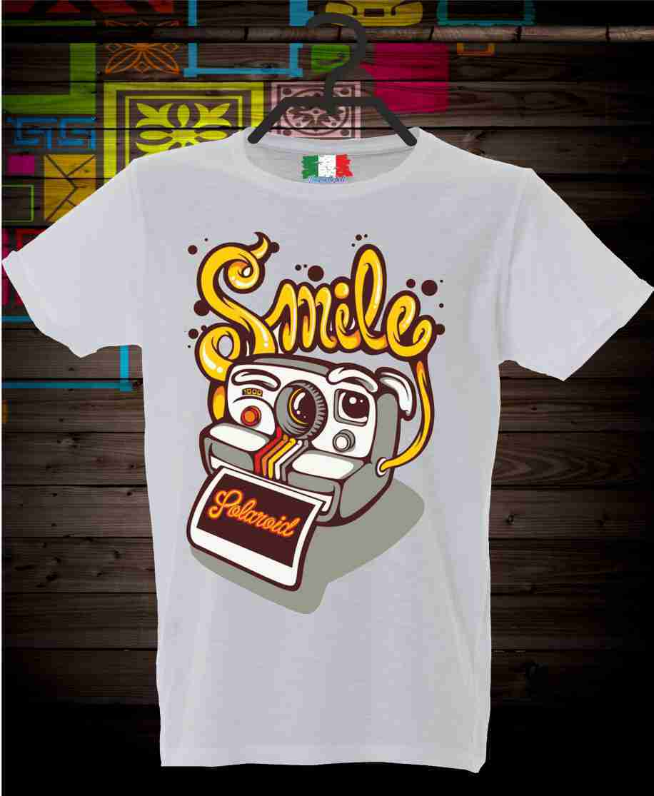 MAGLIETTA MADE IN ITALY PEZZO UNICO TESSUTO FIAMMATO TITOLO SMILE