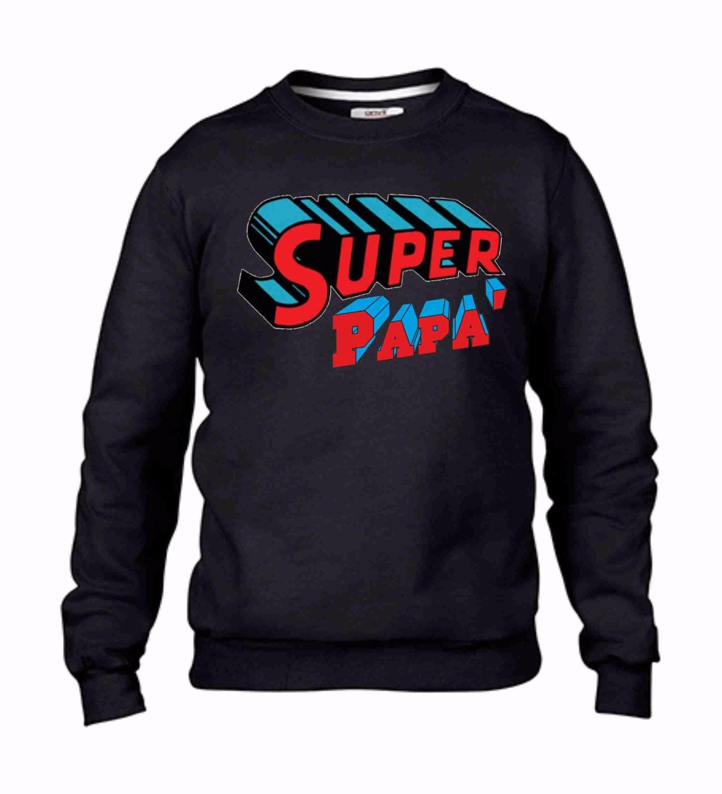 FELPA FASHION GIROCOLLO CON STAMPA: SUPER PAPA' 1