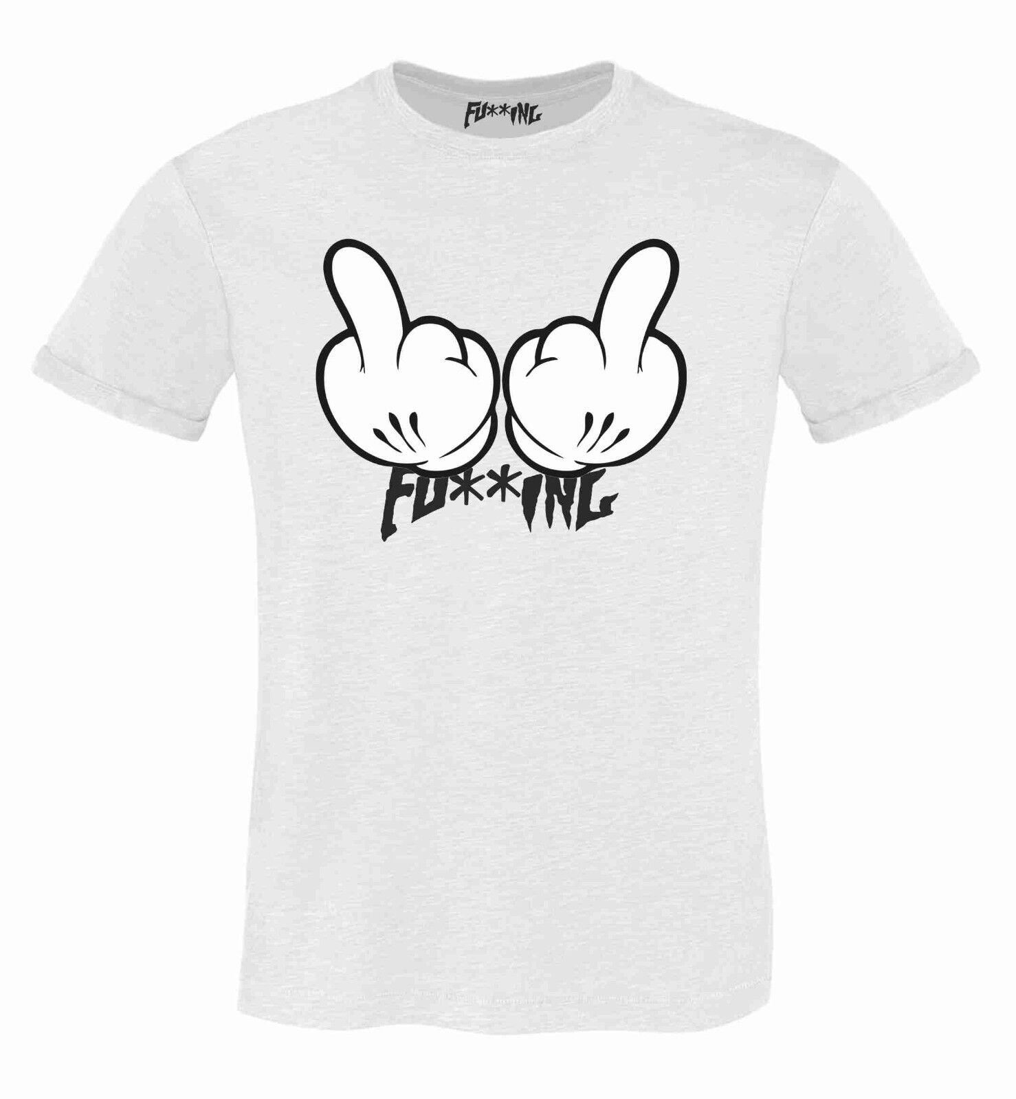 MAGLIETTA DA UOMO: COTONE FIAMMATO - COTONE CLASSICO FUCKING HAND TWO