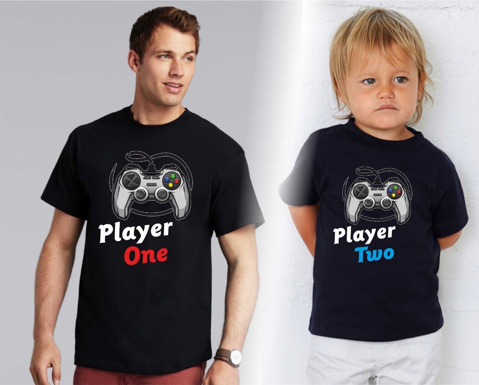 KIT DUE MAGLIETTE NERE  - PADRE E FIGLIO PLAYER