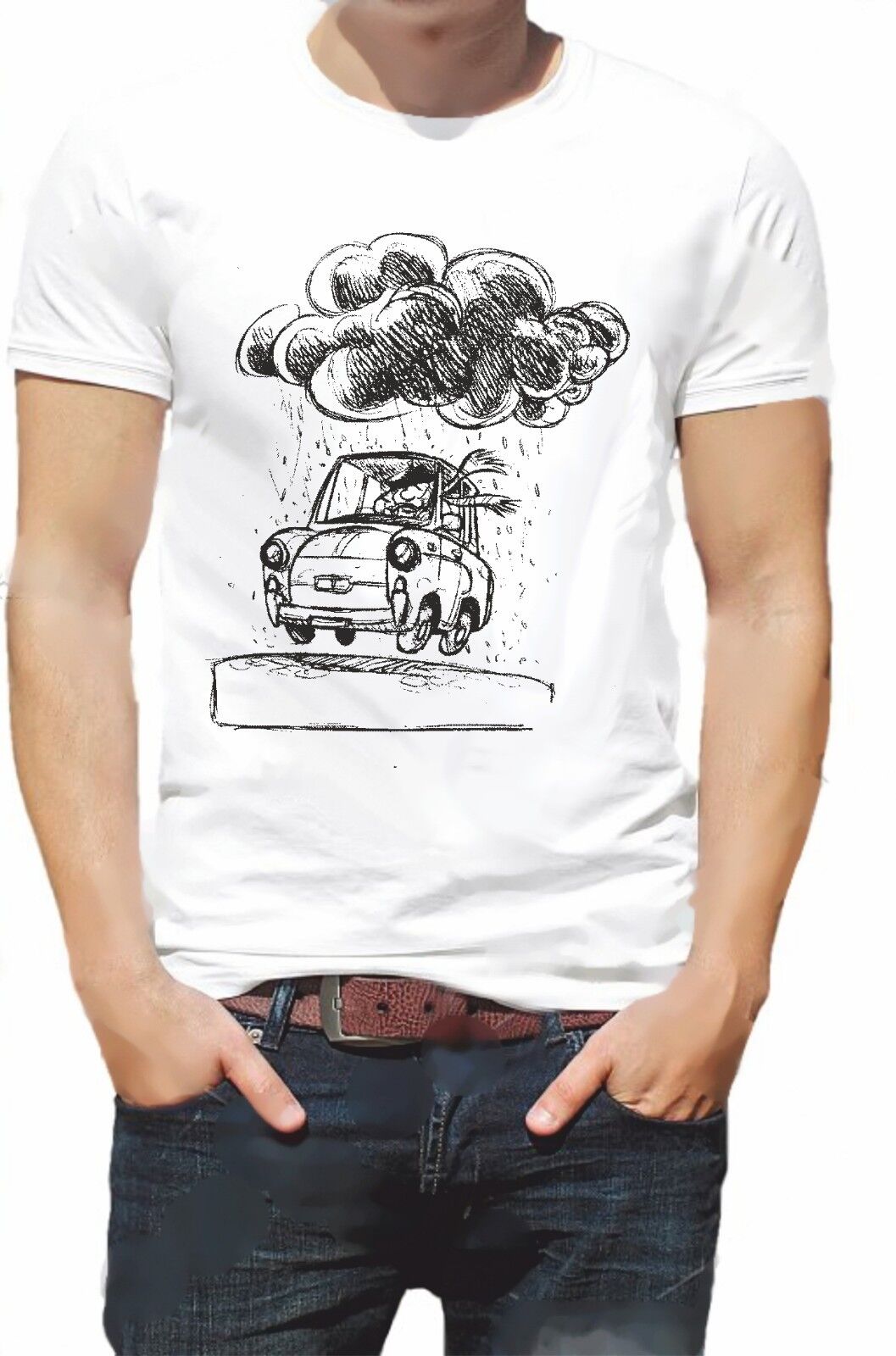 MAGLIETTA DA UOMO 100% COTONE BIANCO E COTONE FIAMMATO: NUVOLA