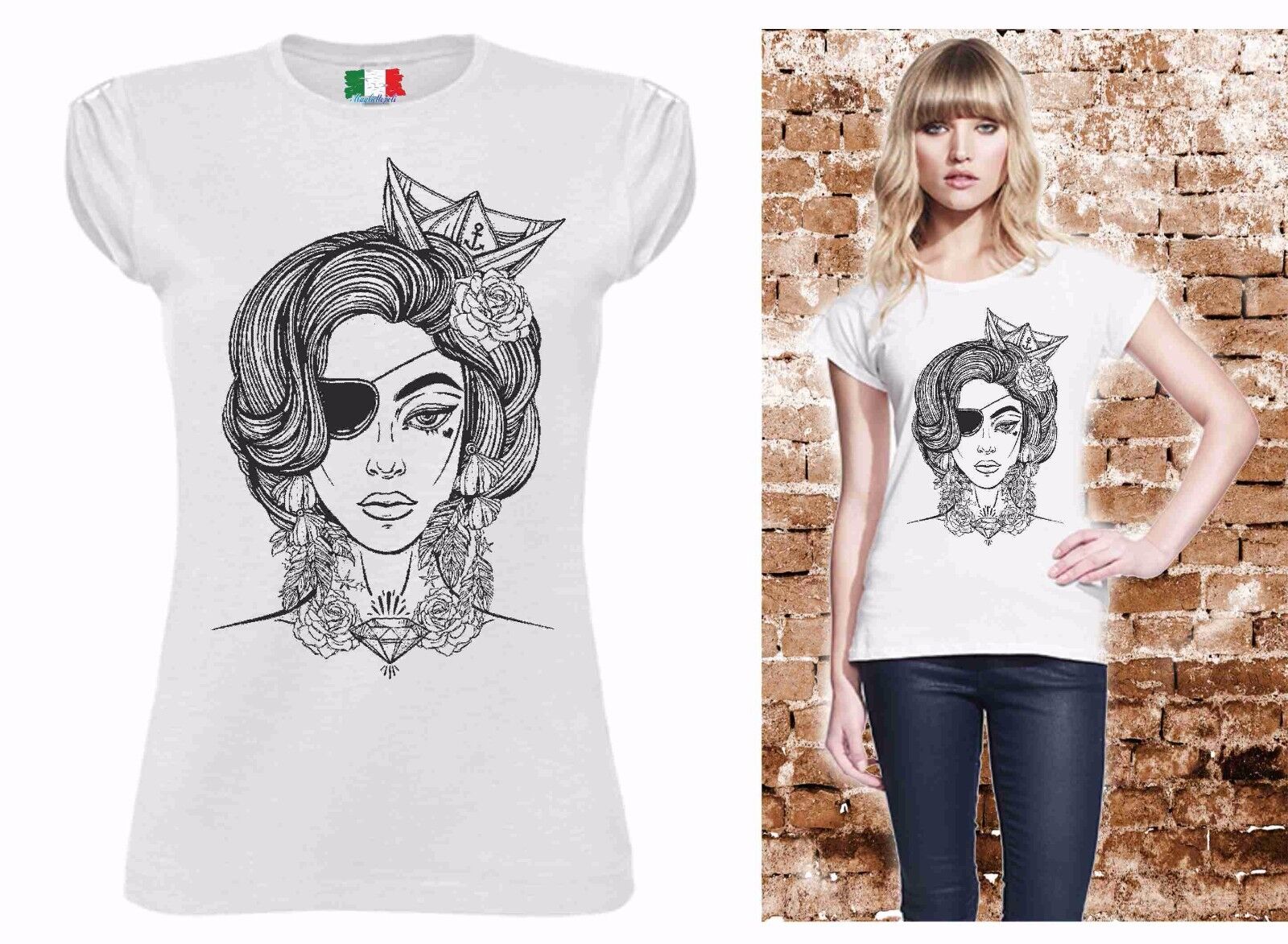 MAGLIETTA SEXY  DA DONNA IN 100% COTONE - COTONE FIAMMATO: VOLTO OCCHIO